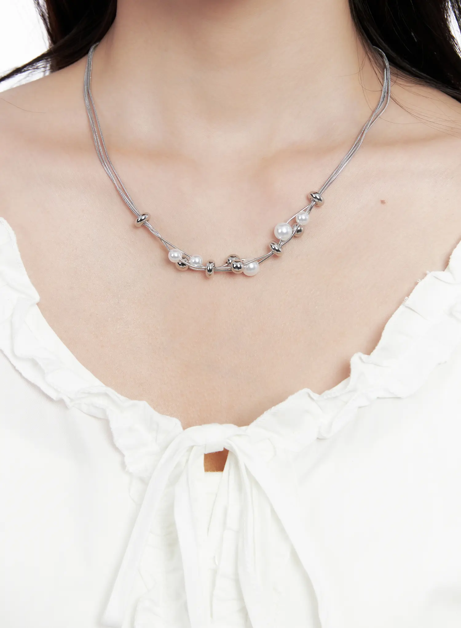 Faux Pearl Beaded Necklace CO524