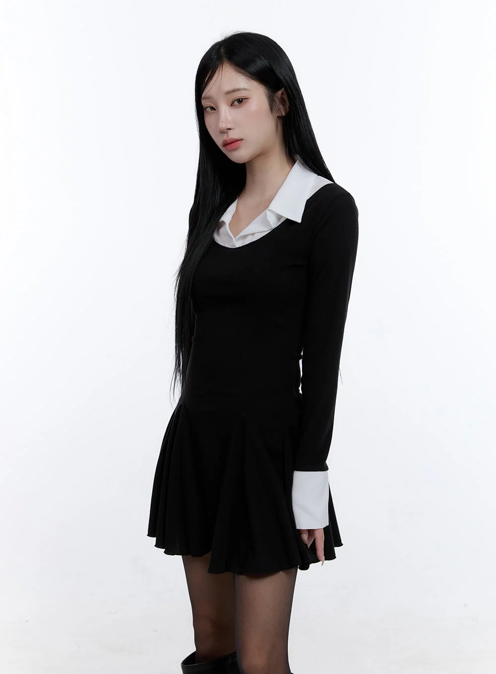 Flare Collar Mini Dress CD420 - Image 3