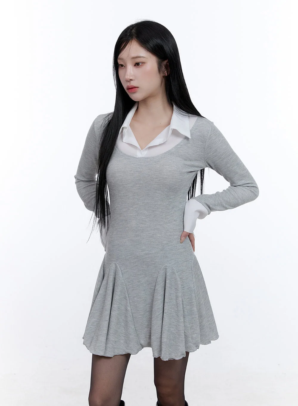 Flare Collar Mini Dress CD420 - Image 8