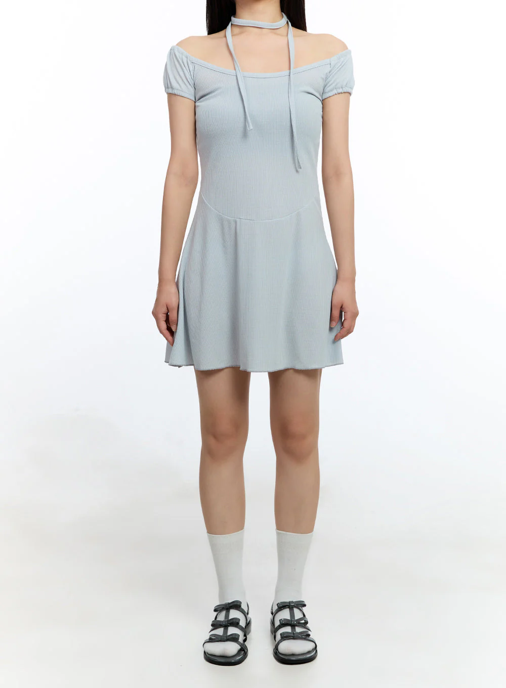Flare Mini Dress with Scarf Set IU503 - Image 4