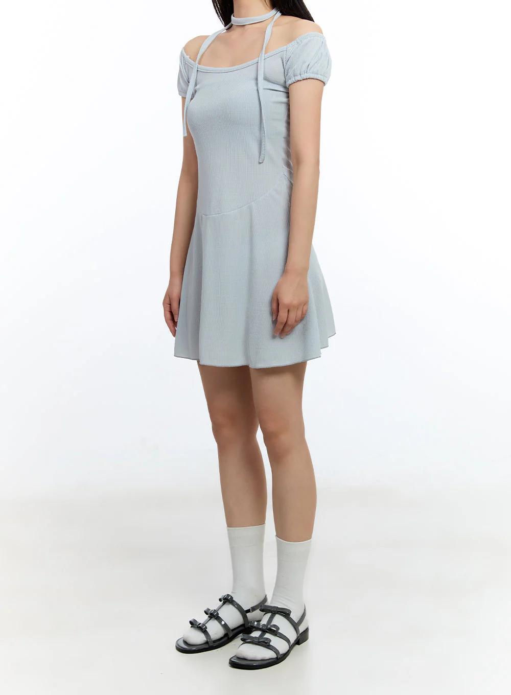 Flare Mini Dress with Scarf Set IU503 - Image 5
