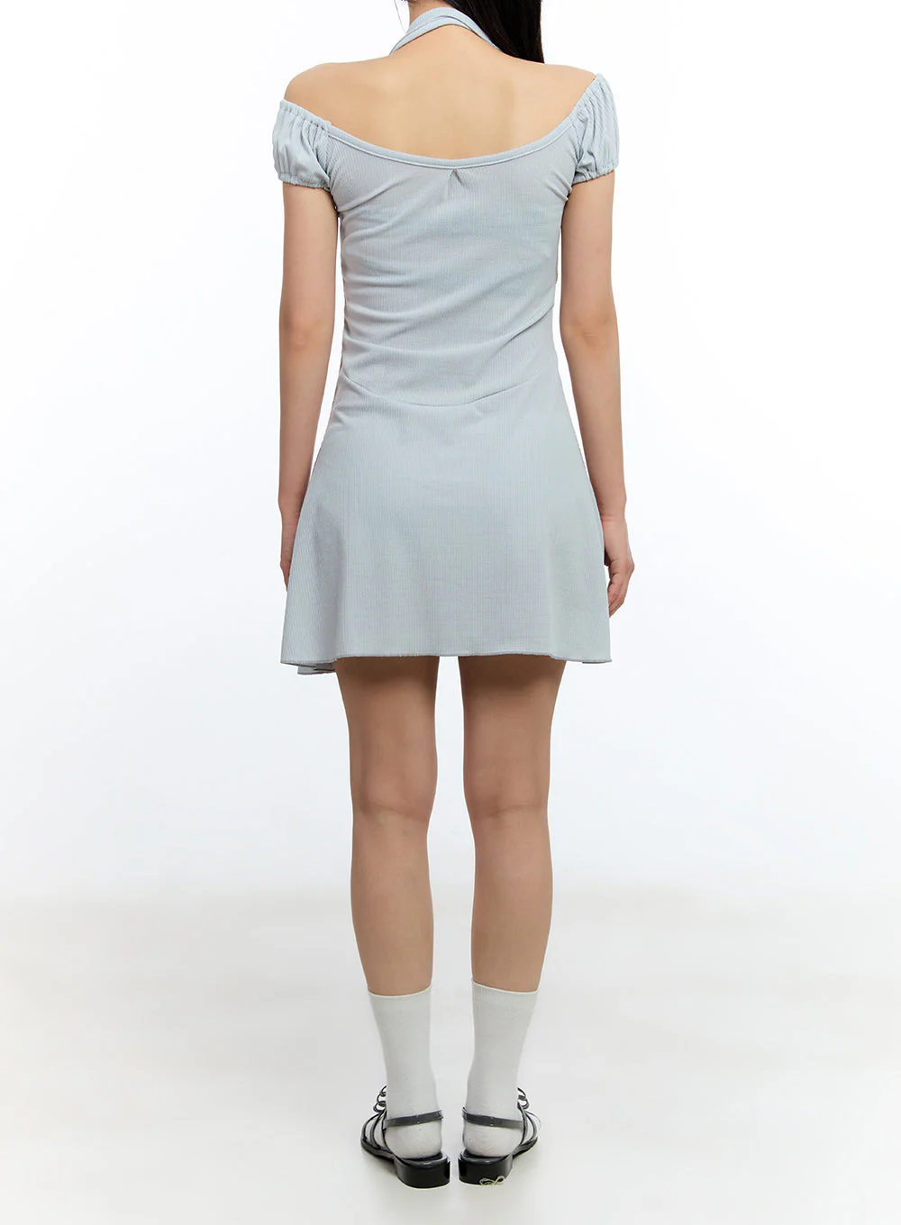 Flare Mini Dress with Scarf Set IU503 - Image 7
