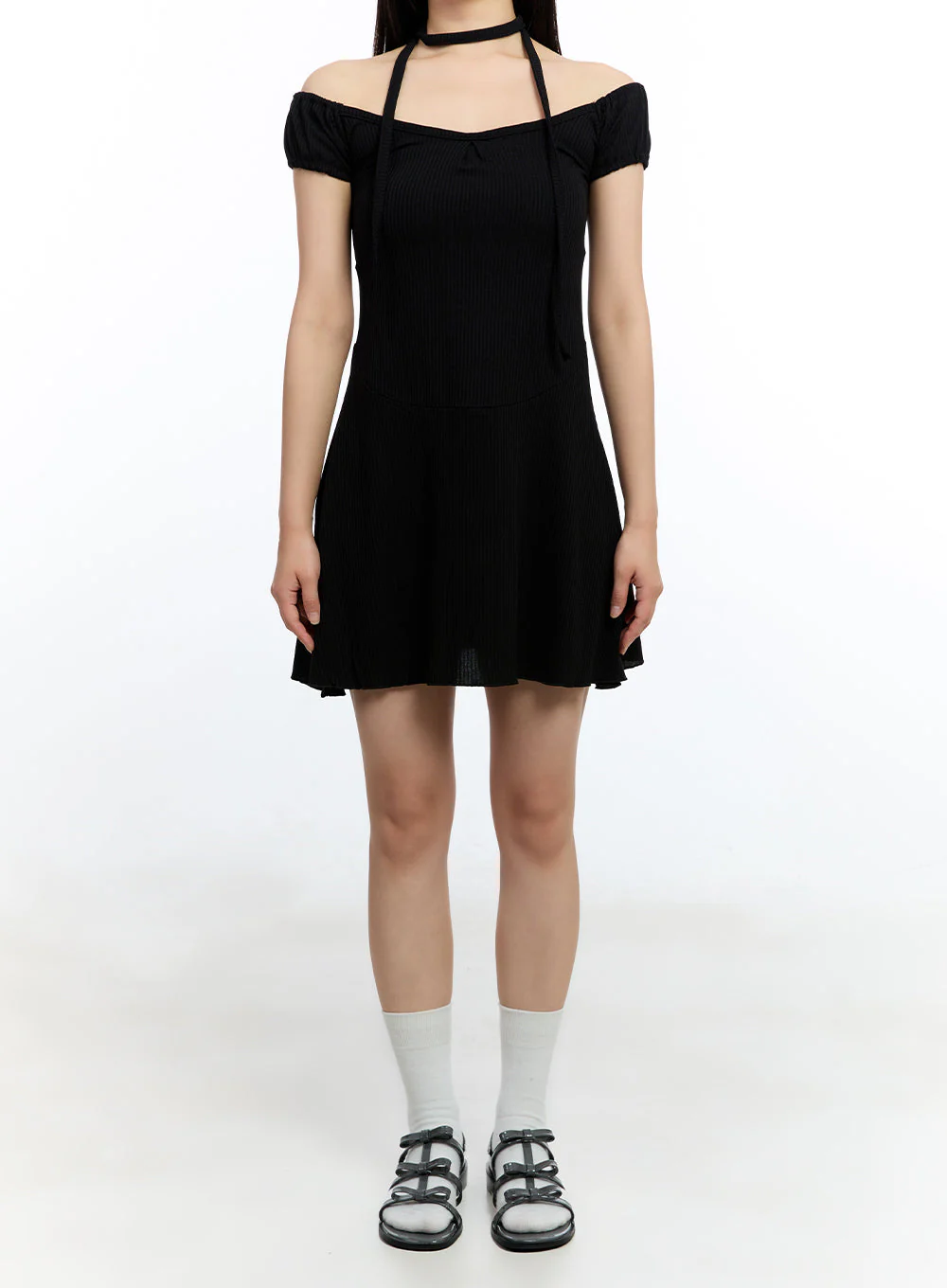 Flare Mini Dress with Scarf Set IU503 - Image 9