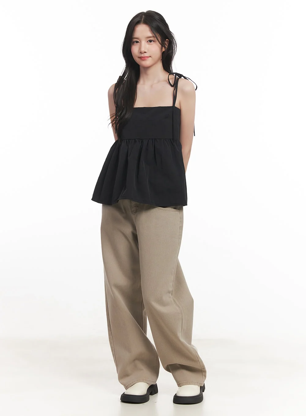 Flare Square-Neck Ribbon Cami Top CA511 - Image 3