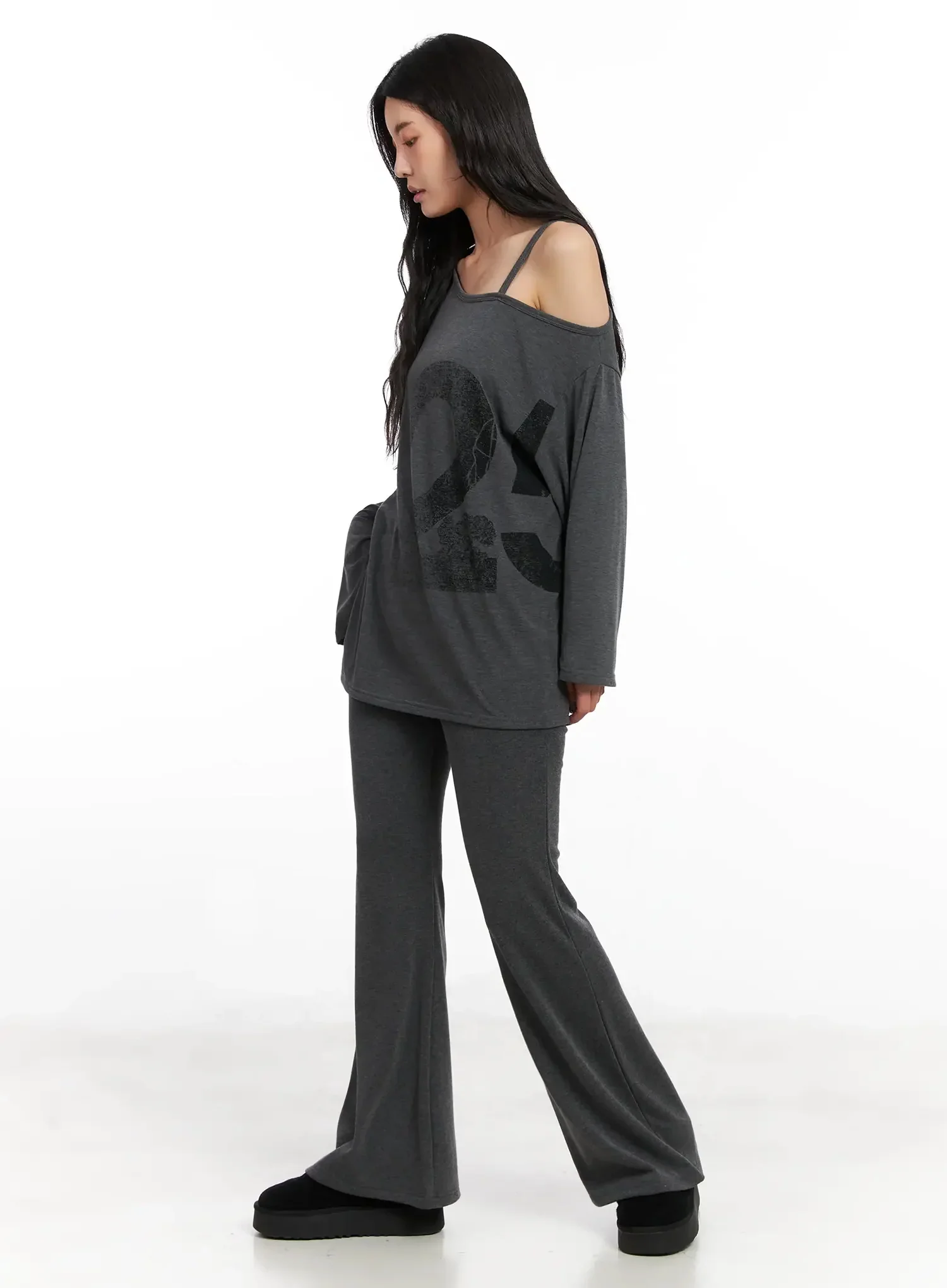 Fleece Bootcut Sweatpants IN528 - Image 7