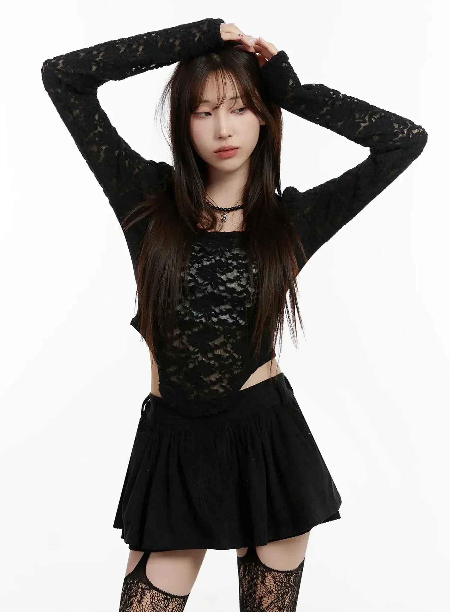 Fleece Lace Long Sleeve Top IJ521 - Image 14