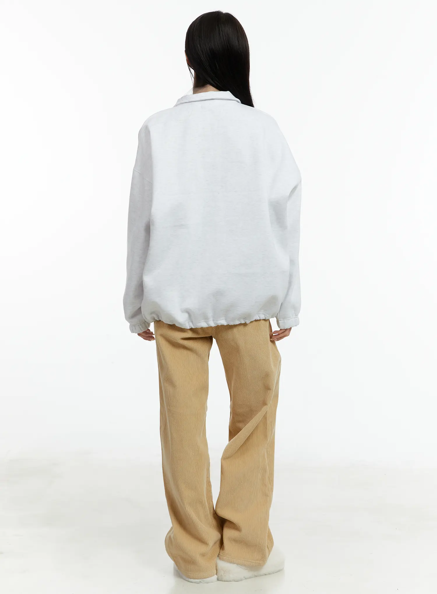 Fleece-Lined Corduroy Wide-Leg Cotton Pants CD523 - Image 6