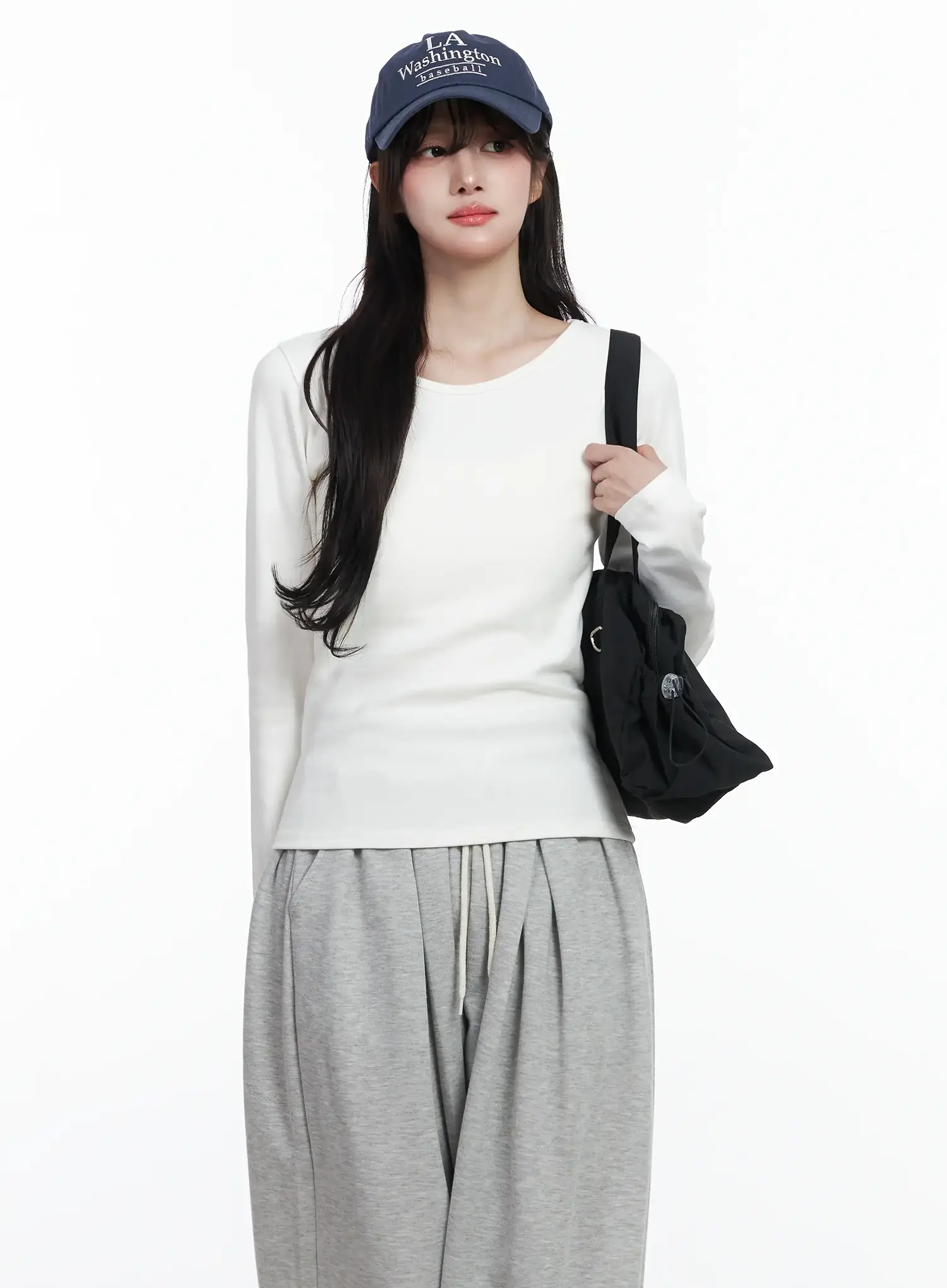 Fleece-Lined Round Neck Long Sleeve IJ529