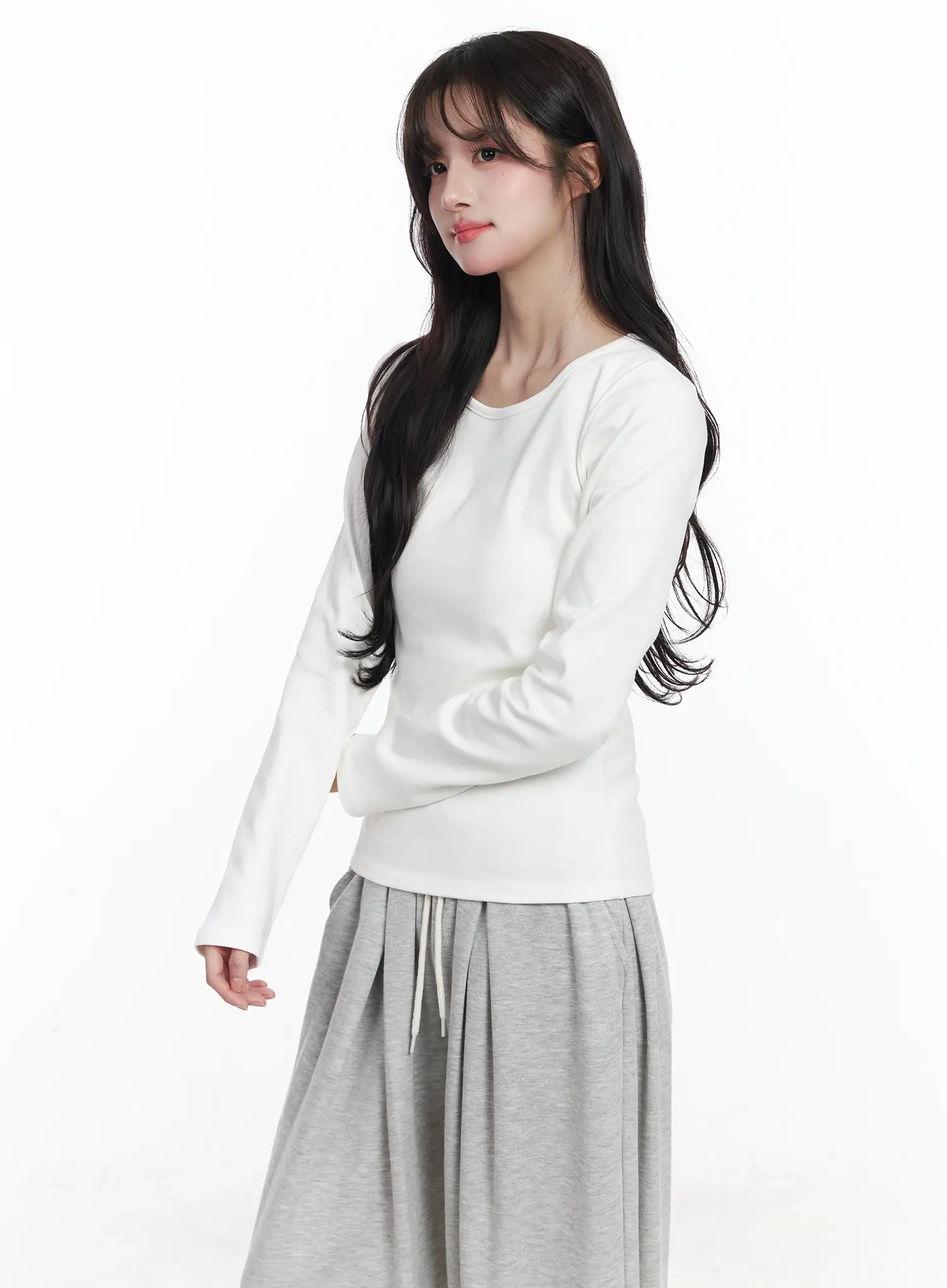 Fleece-Lined Round Neck Long Sleeve IJ529 - Image 4