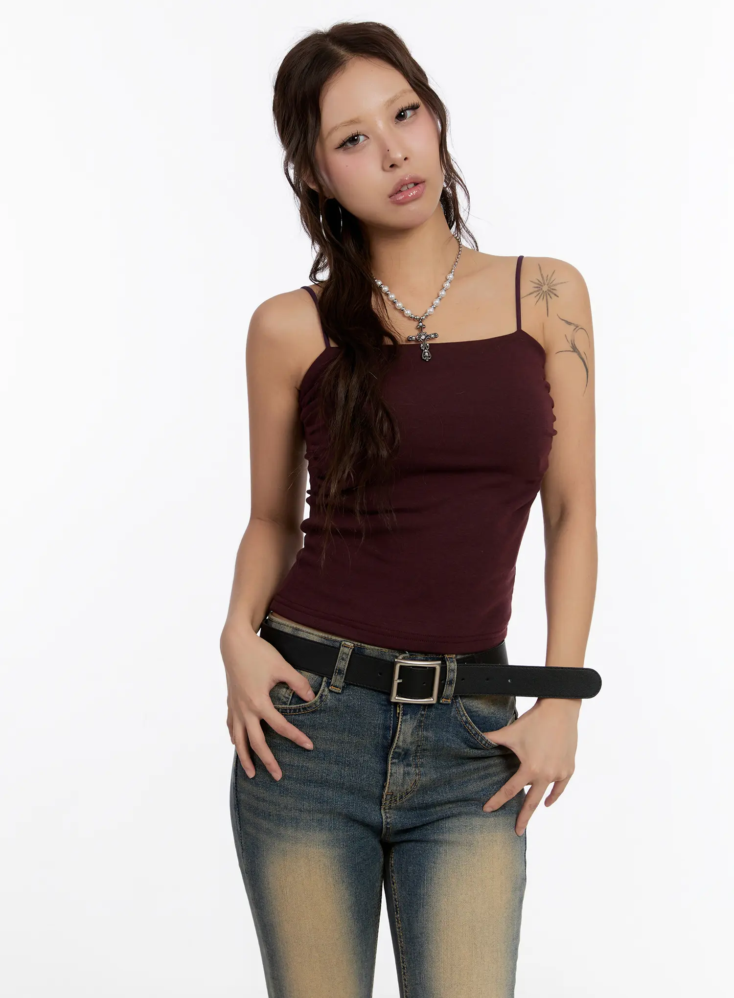 Fleece Lined Shirred Tank Top CN527