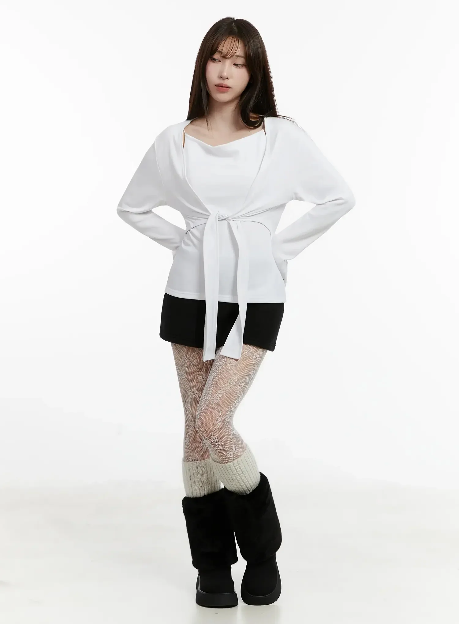 Fleece Low Rise Mini Skirt IJ516 - Image 6