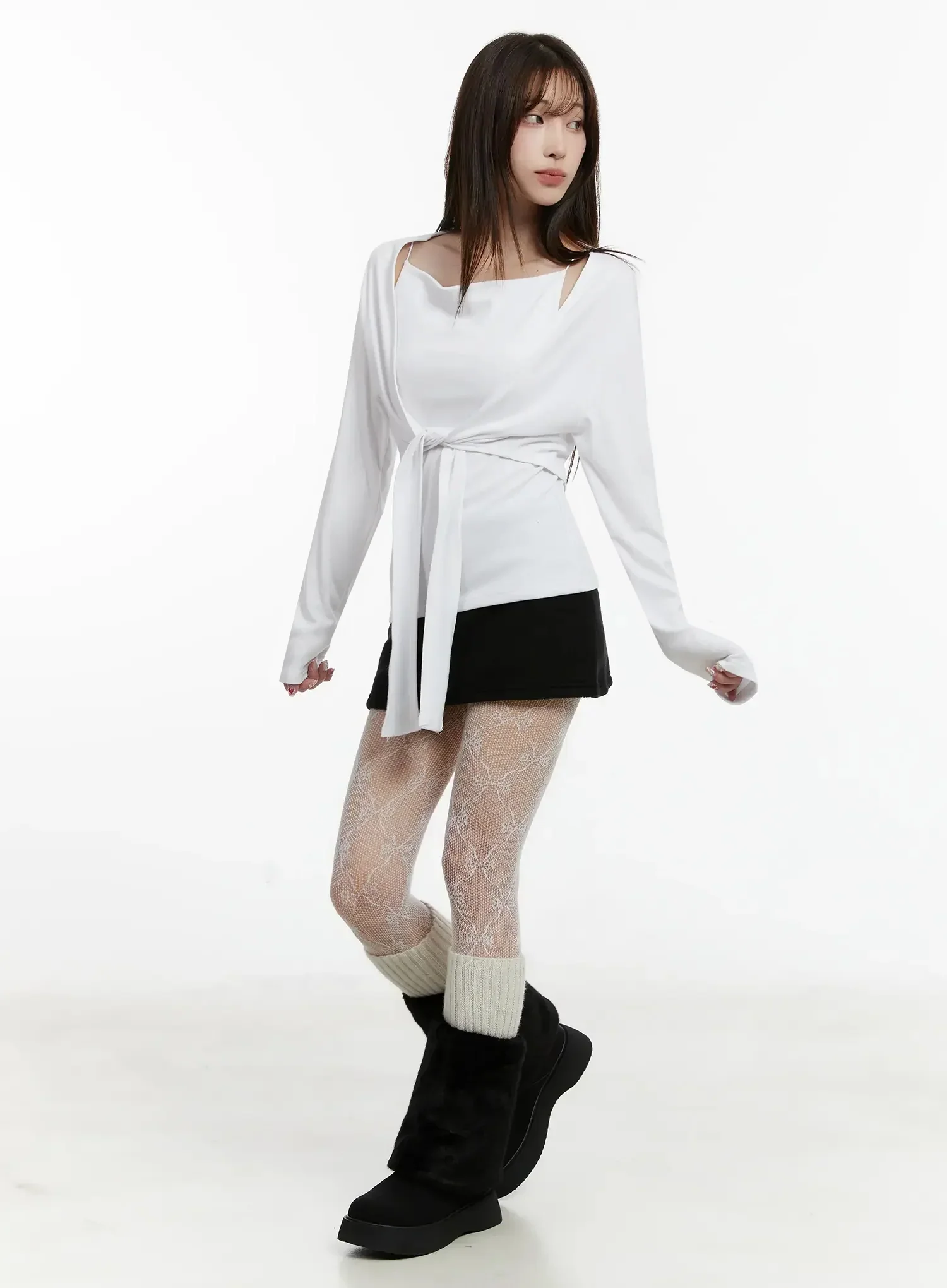 Fleece Low Rise Mini Skirt IJ516 - Image 7