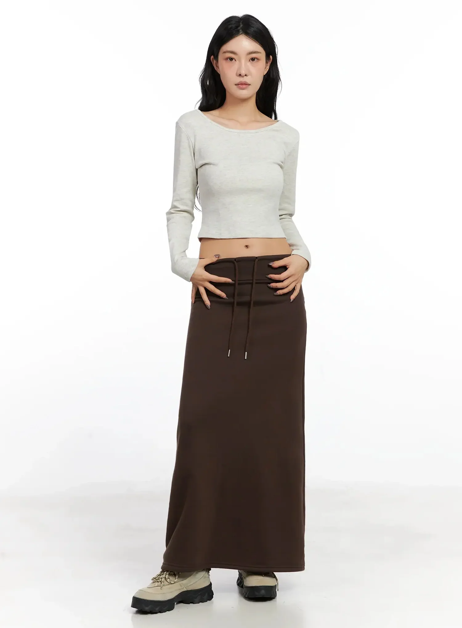 Fleece Maxi Sweatskirt IN528 - Image 6
