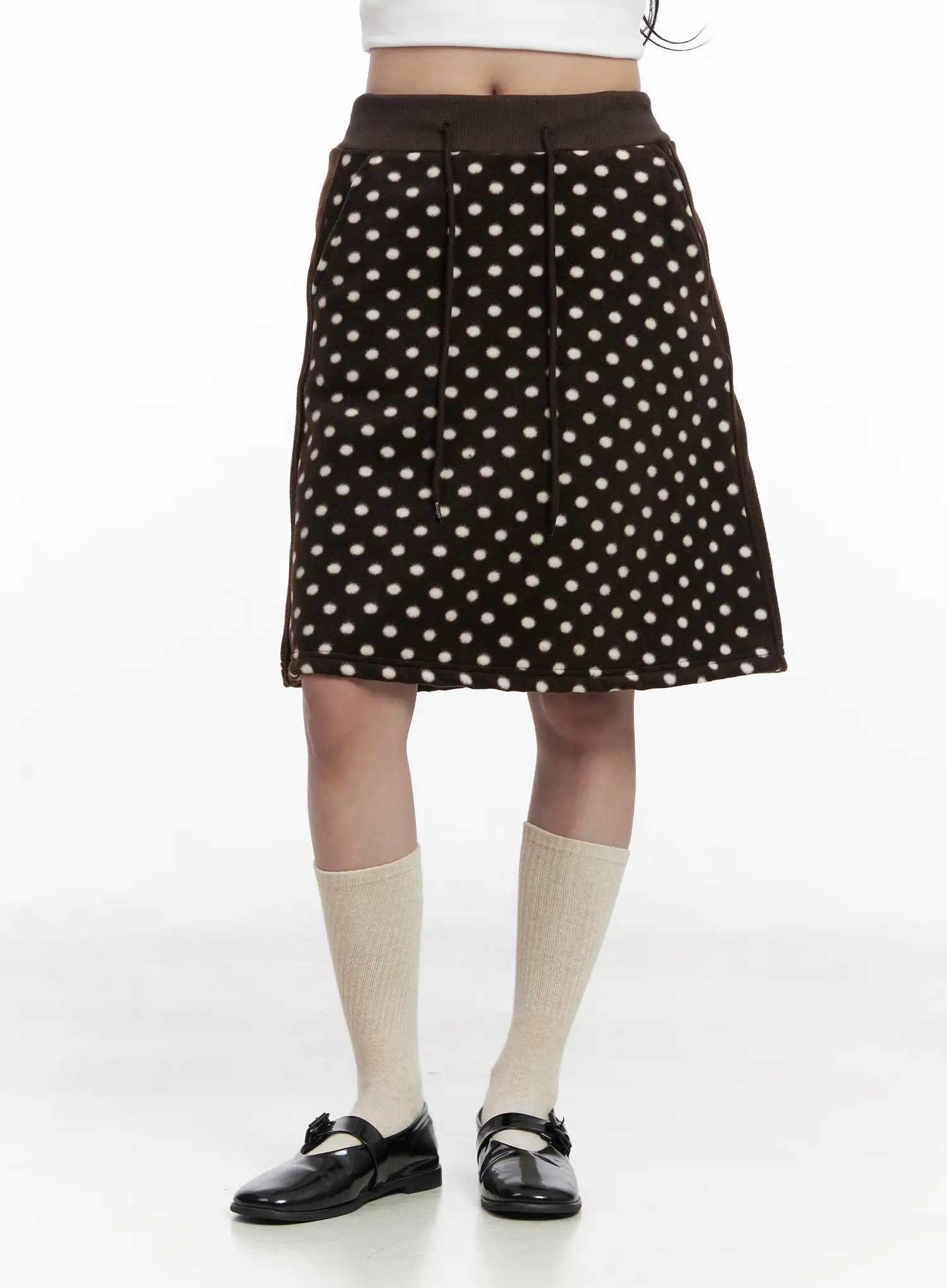 Fleece Polka Dot Midi Skirt CN527 - Image 10
