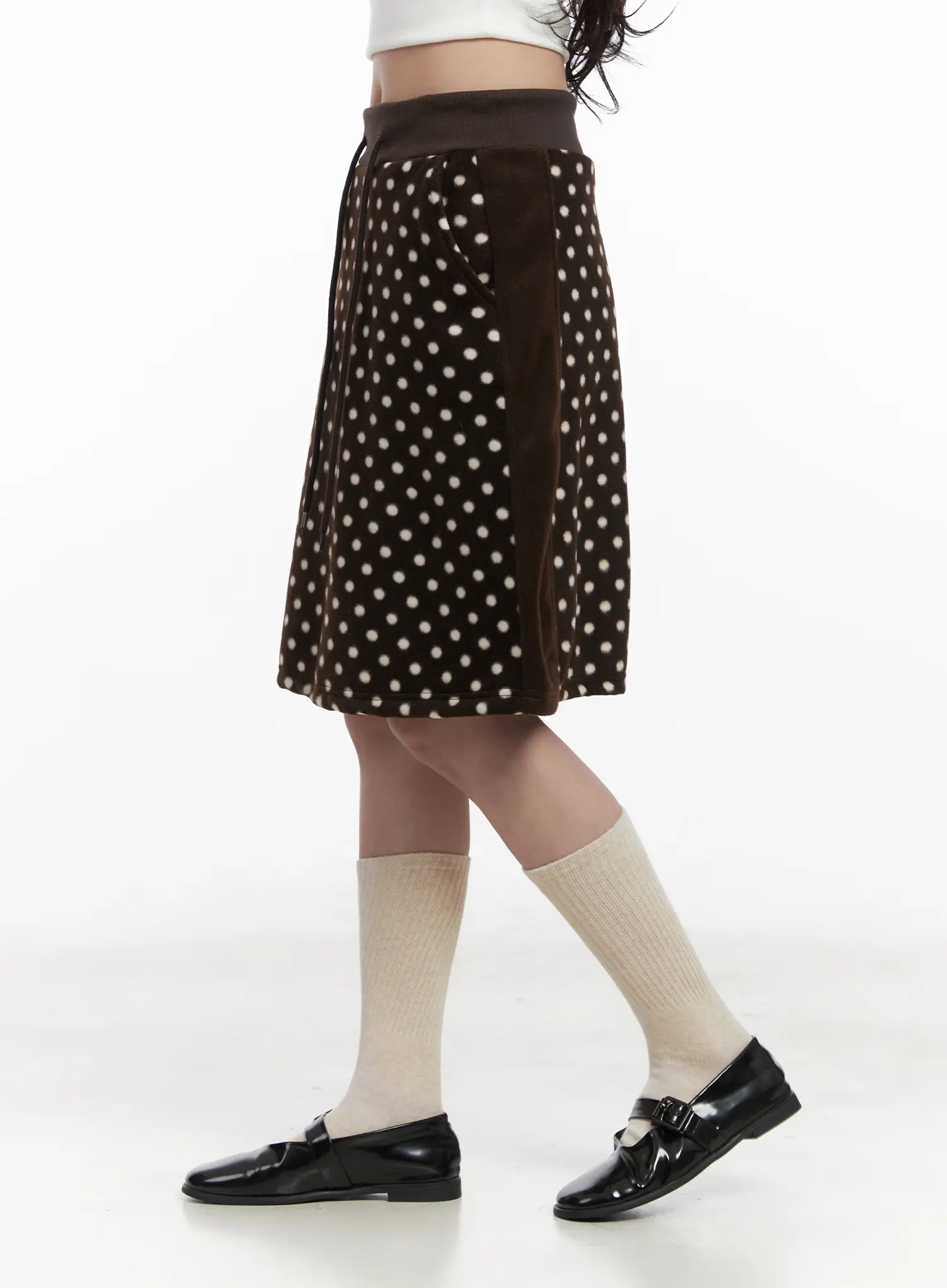 Fleece Polka Dot Midi Skirt CN527 - Image 6