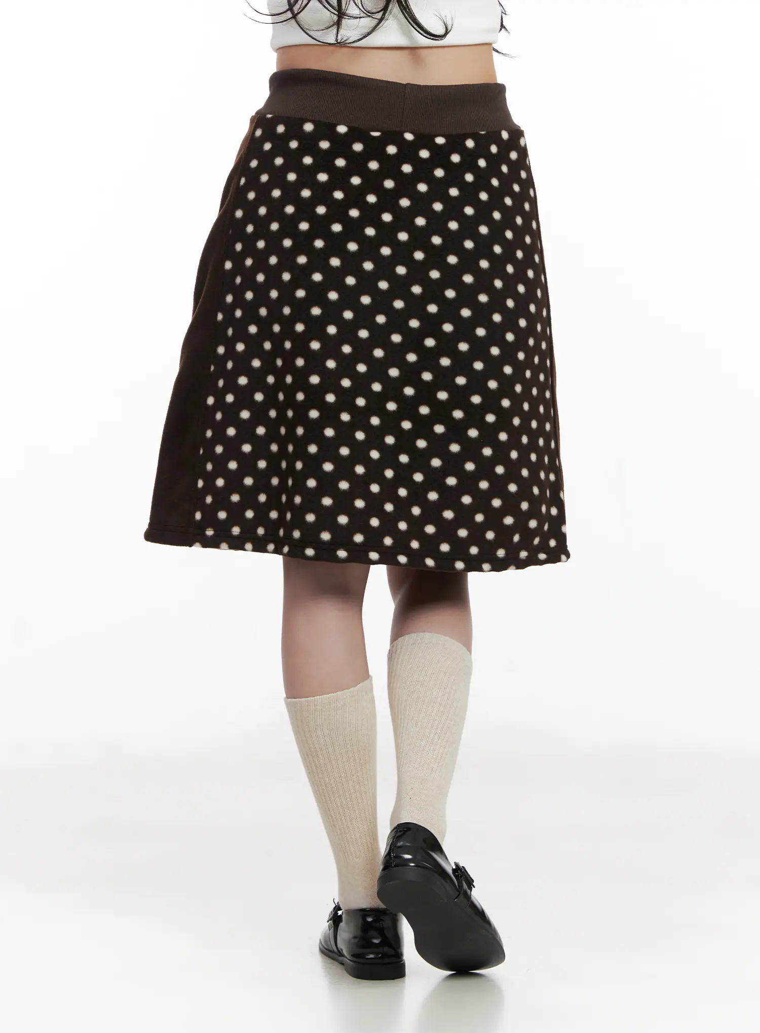 Fleece Polka Dot Midi Skirt CN527 - Image 7