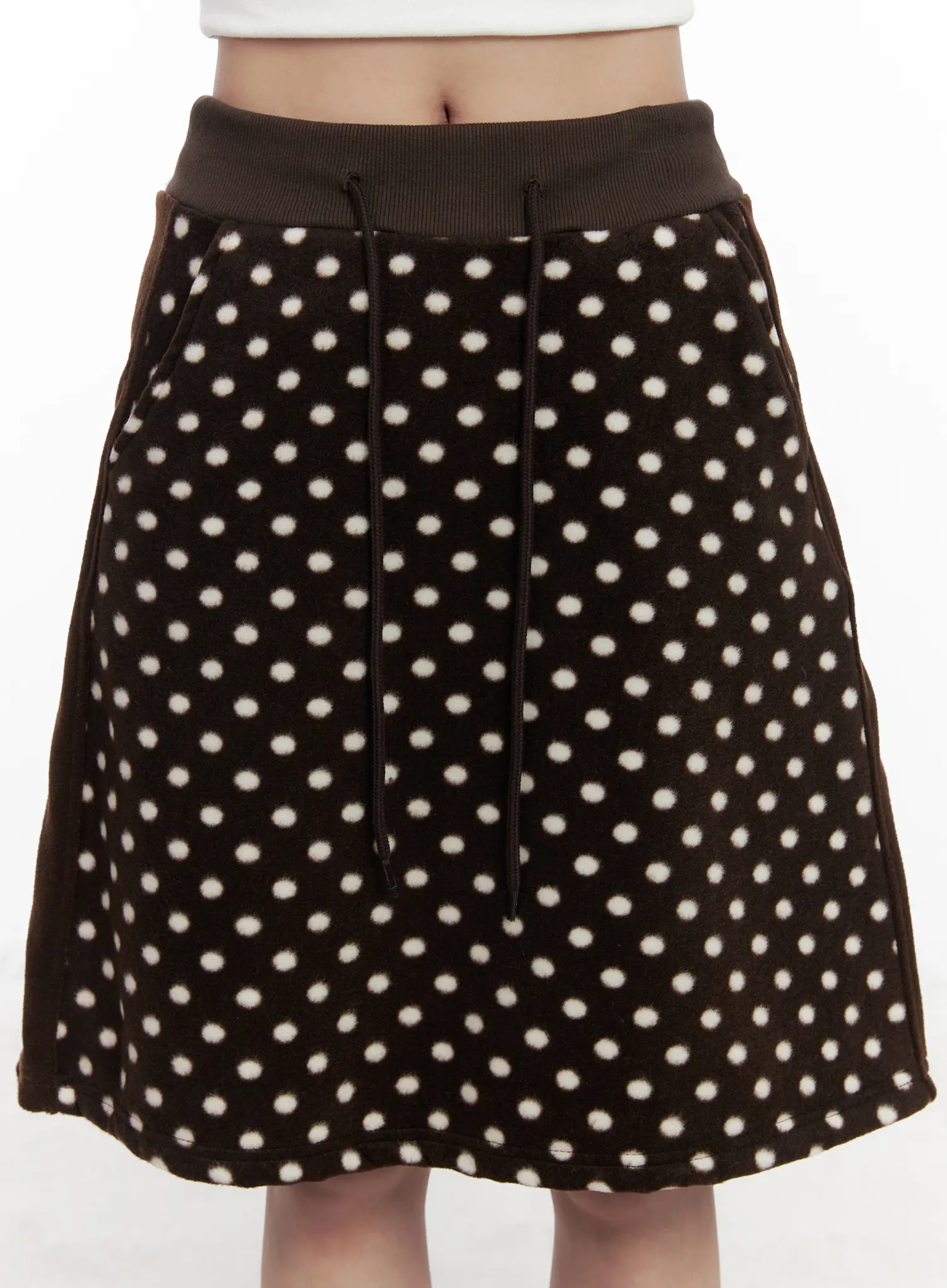 Fleece Polka Dot Midi Skirt CN527 - Image 9