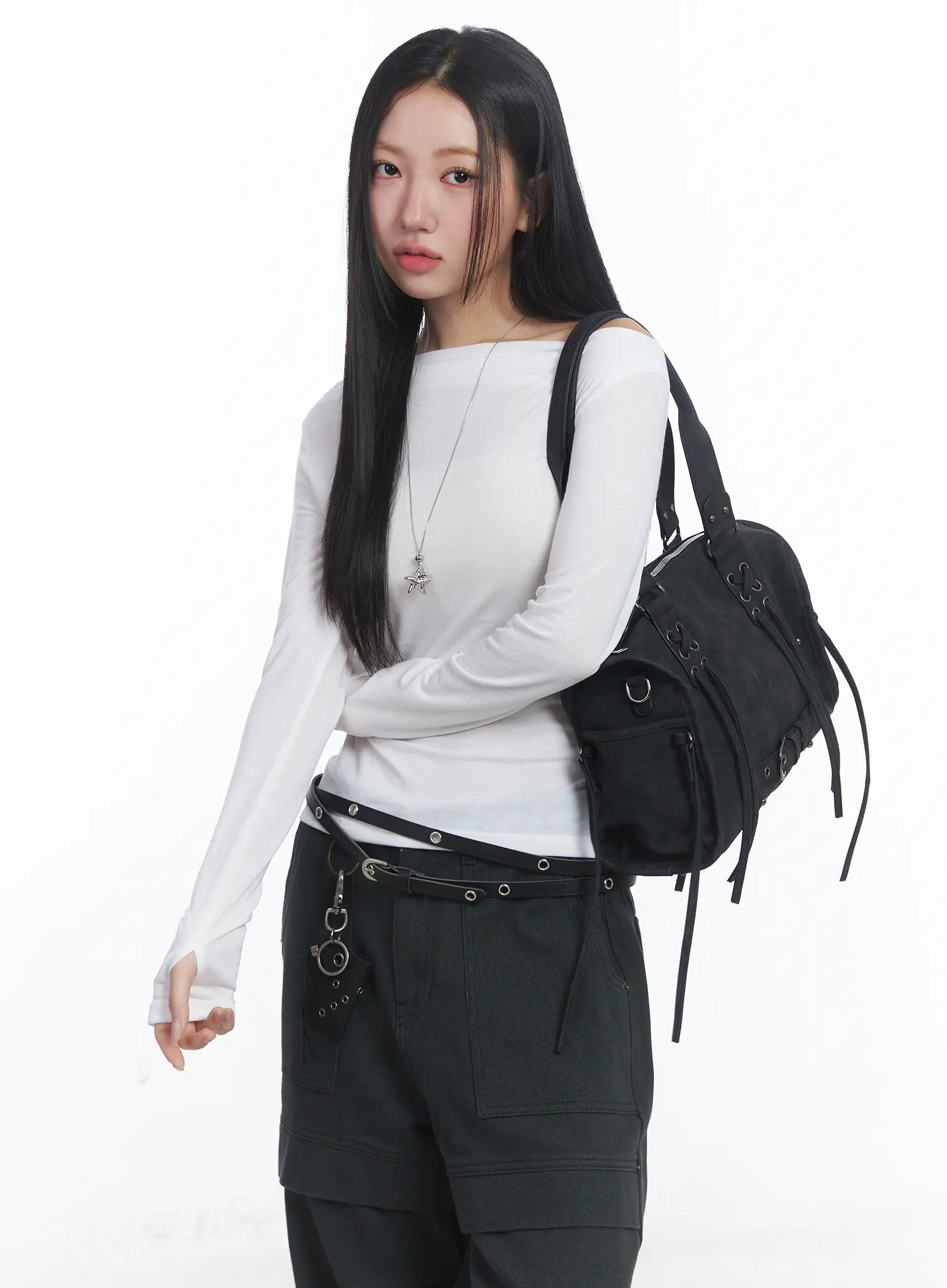 Fleeced Boatneck Long Sleeve Top CJ514