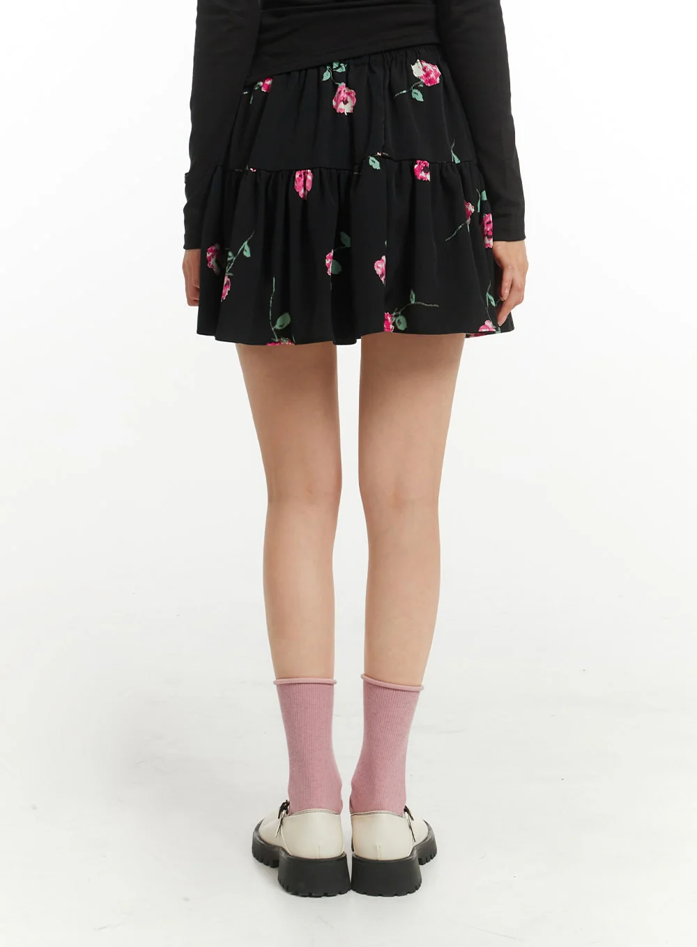 Floral Graphic Flare Mini Skirt OF428 - Image 5