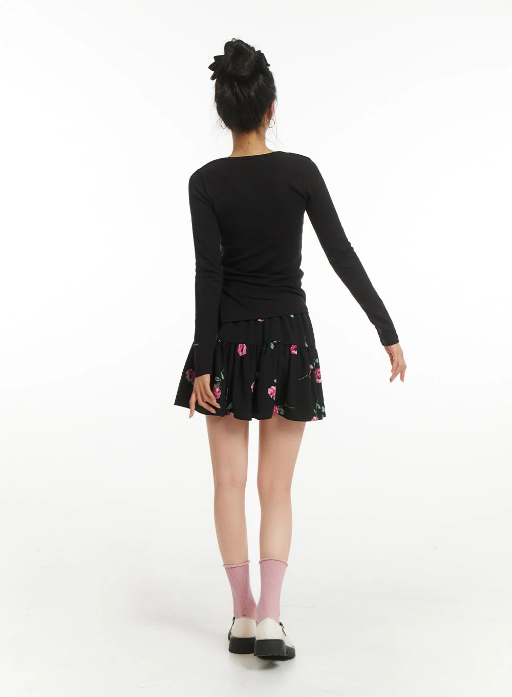 Floral Graphic Flare Mini Skirt OF428 - Image 6