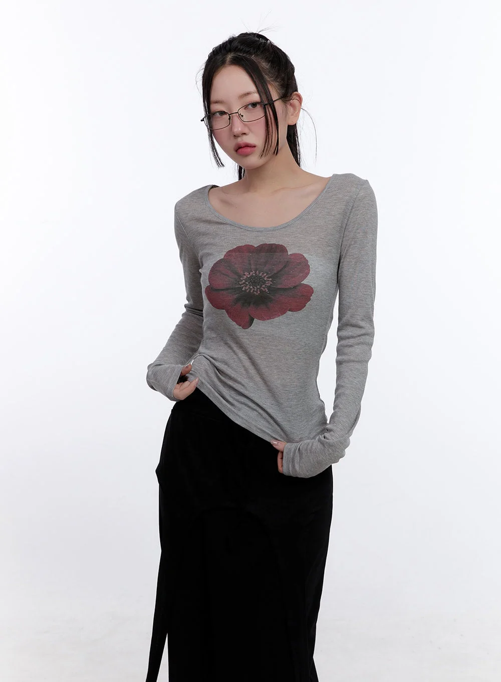 Floral Graphic Slim-Fit Top CJ511 - Image 8