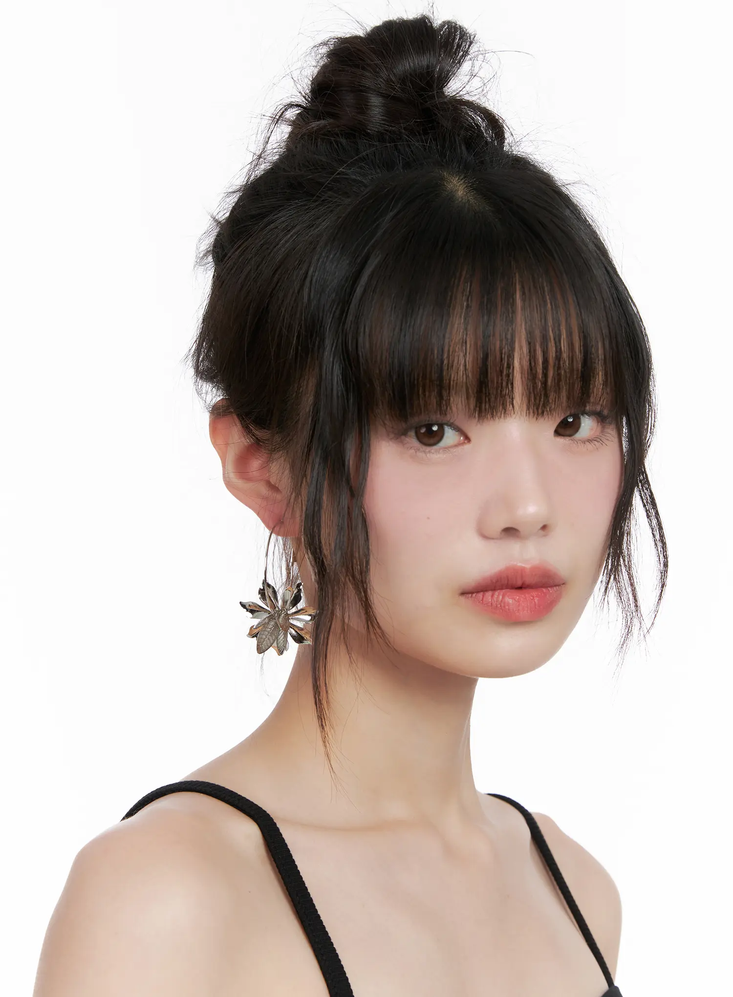 Floral Hoop Earrings CG519 - Image 3