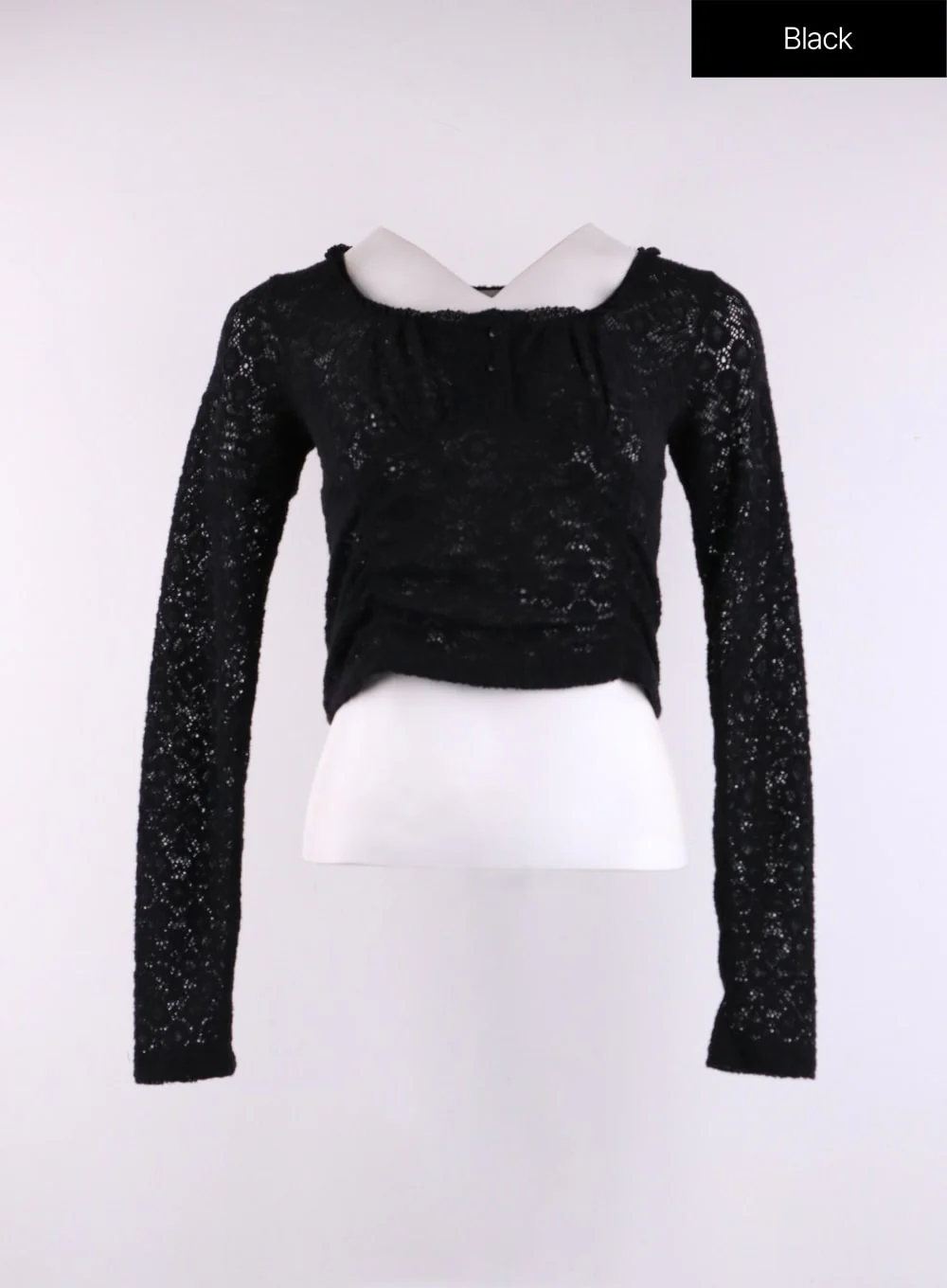 Floral Lace Round Neck Long Sleeve Top CF406 - Image 11