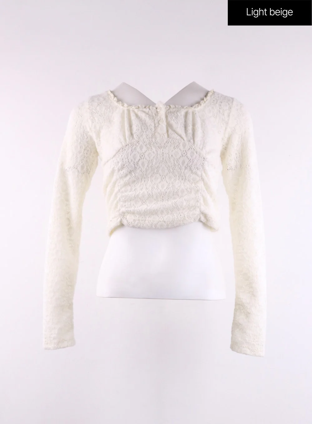 Floral Lace Round Neck Long Sleeve Top CF406 - Image 9