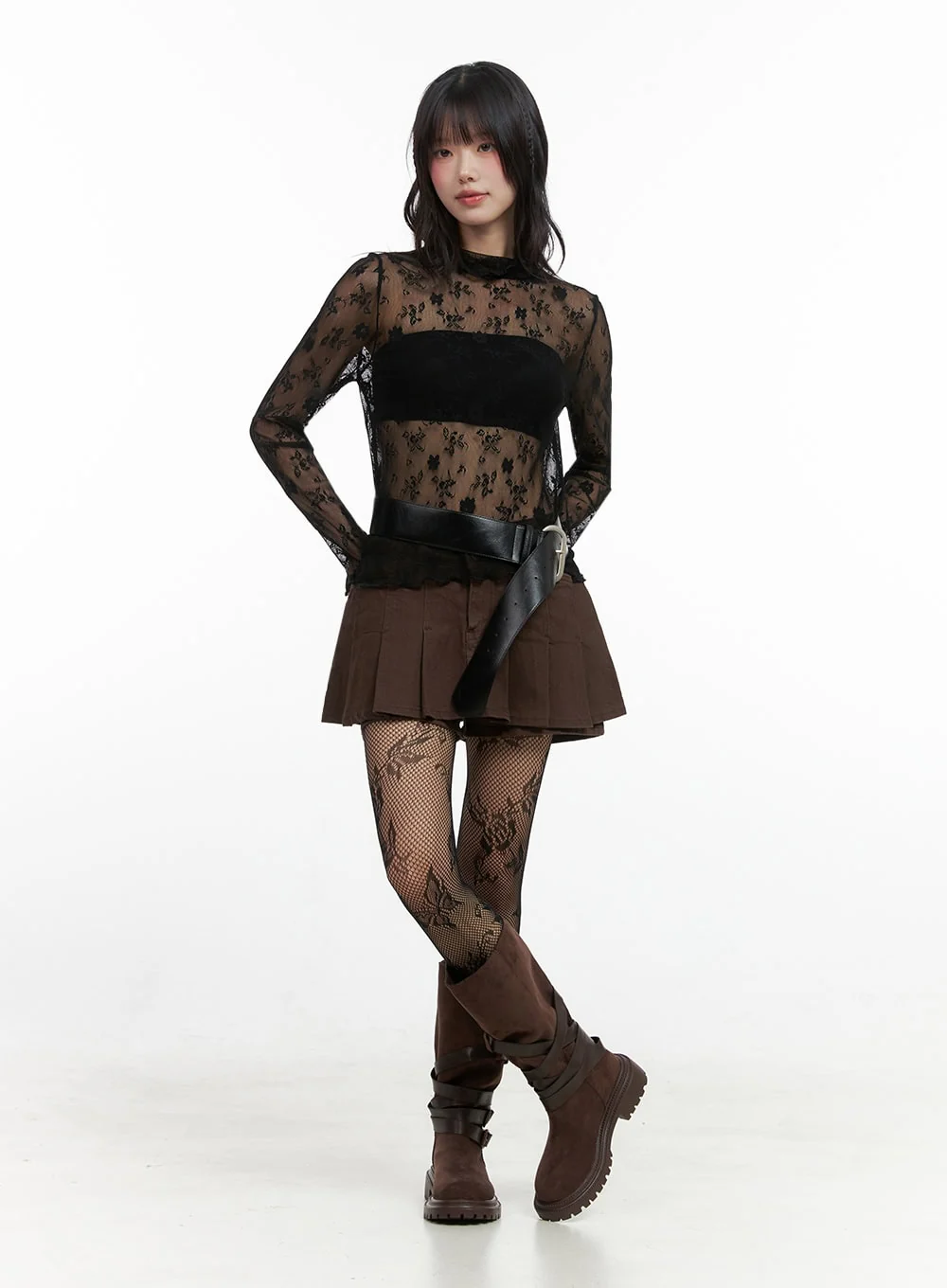 Floral Lace See-Through Blouse IO430 - Image 8