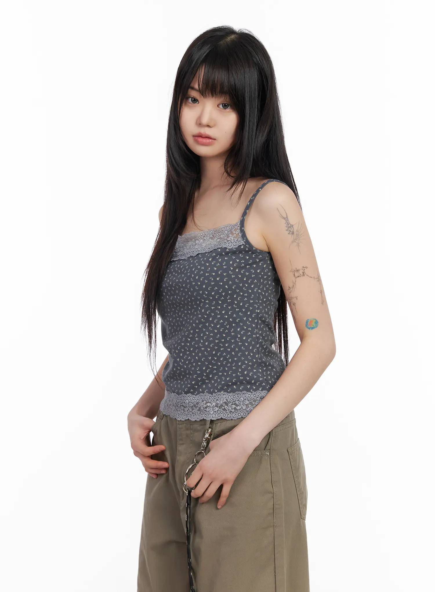 Floral Lace Trim Tank Top CM513 - Image 10