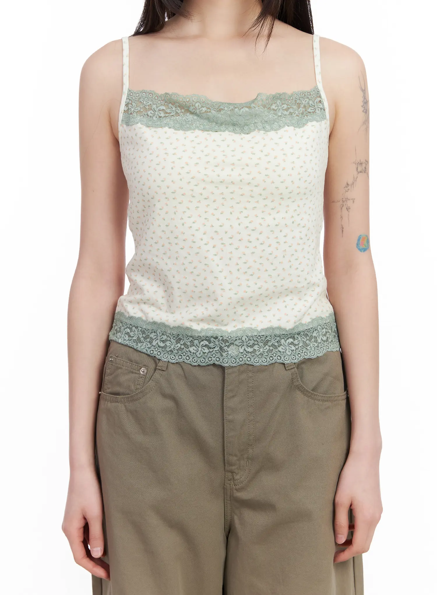 Floral Lace Trim Tank Top CM513 - Image 8