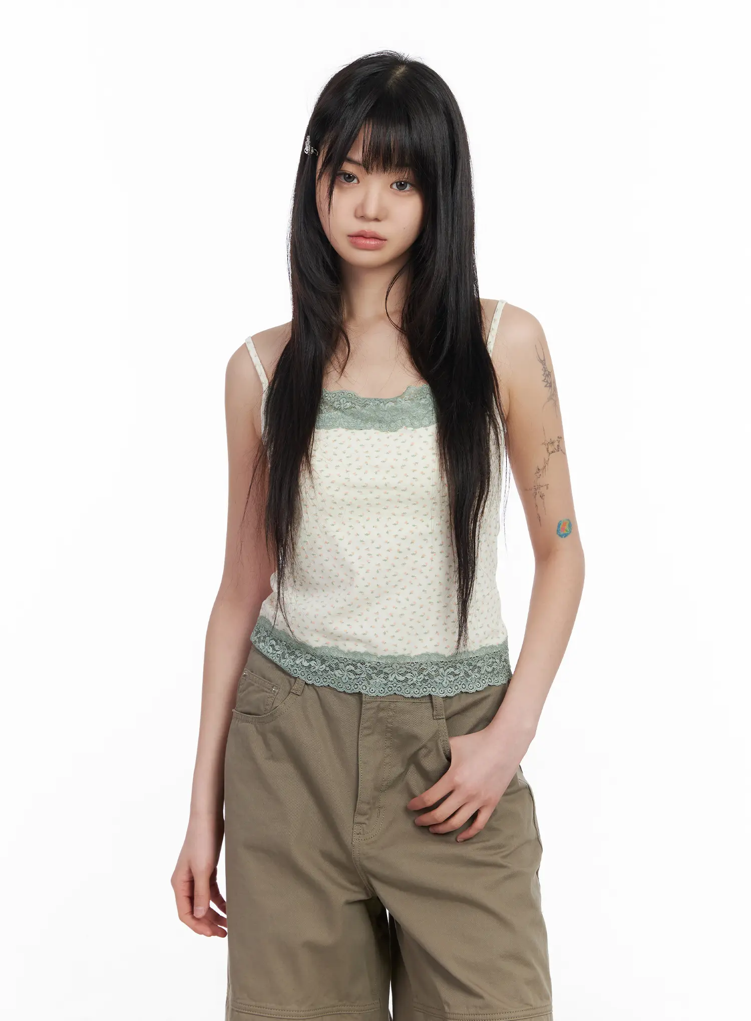 Floral Lace Trim Tank Top CM513 - Image 9