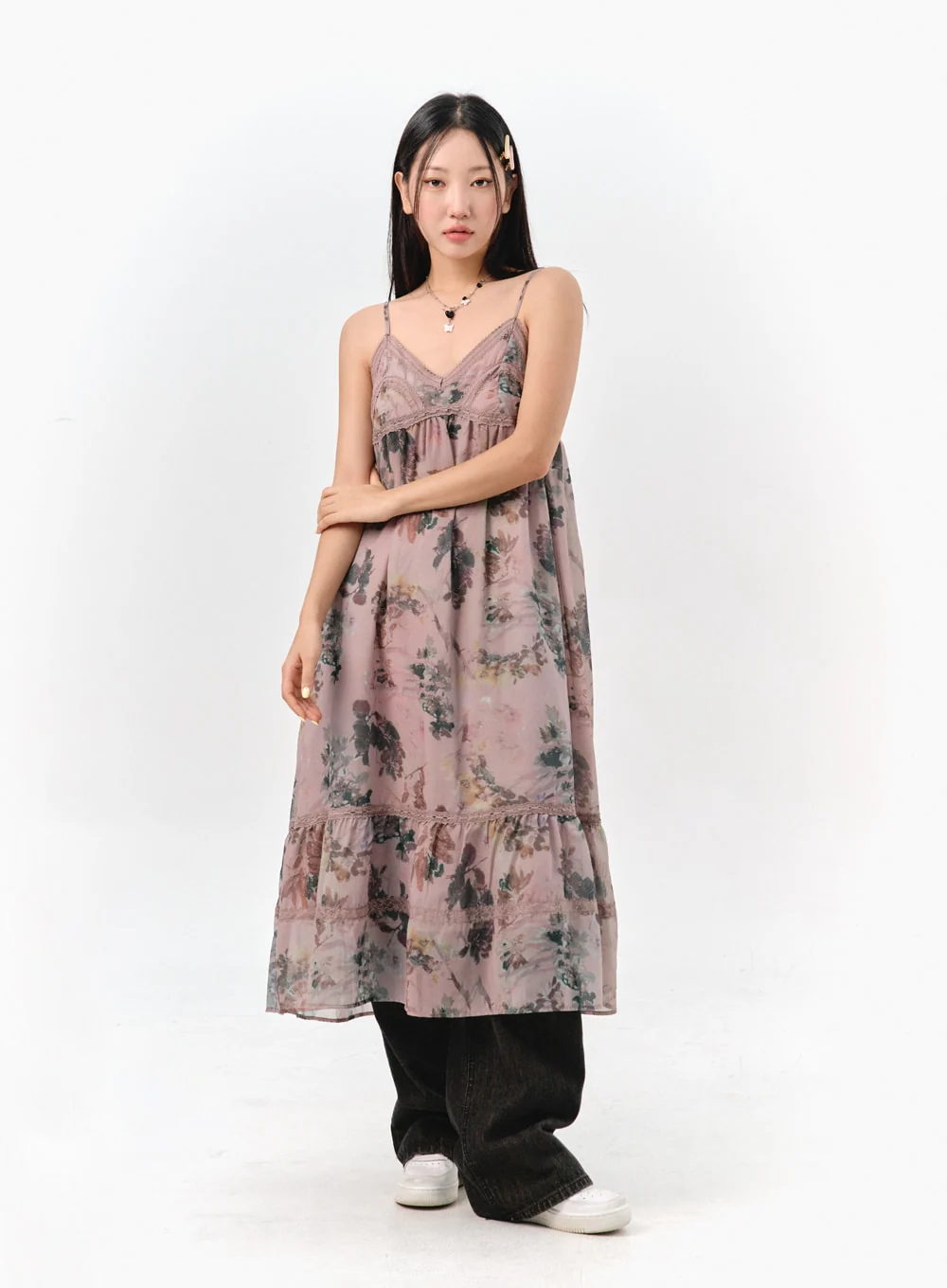Floral Sleeveless Maxi Dress IS301
