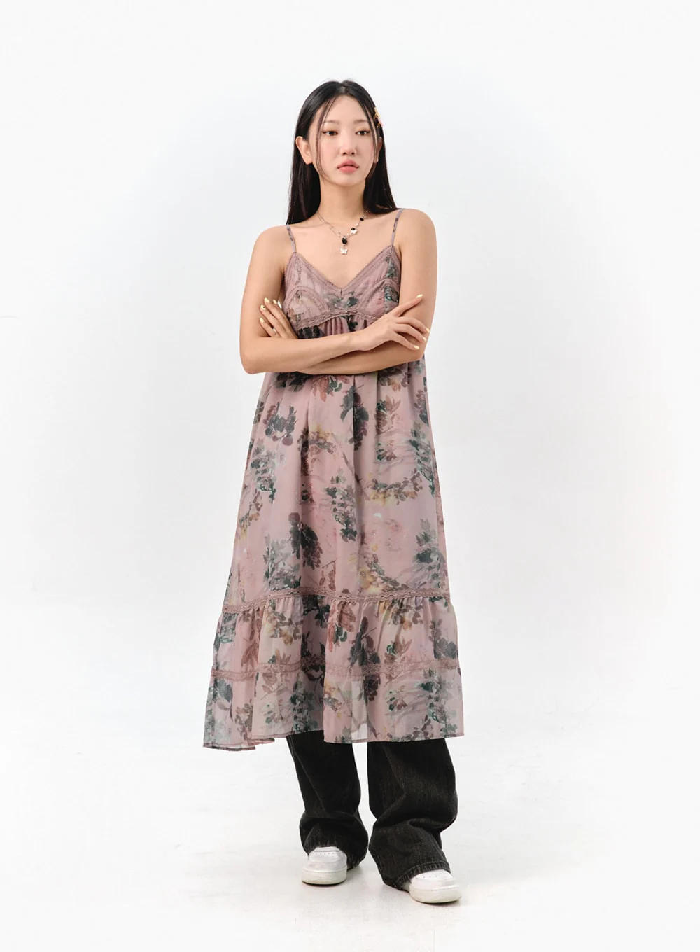 Floral Sleeveless Maxi Dress IS301 - Image 8