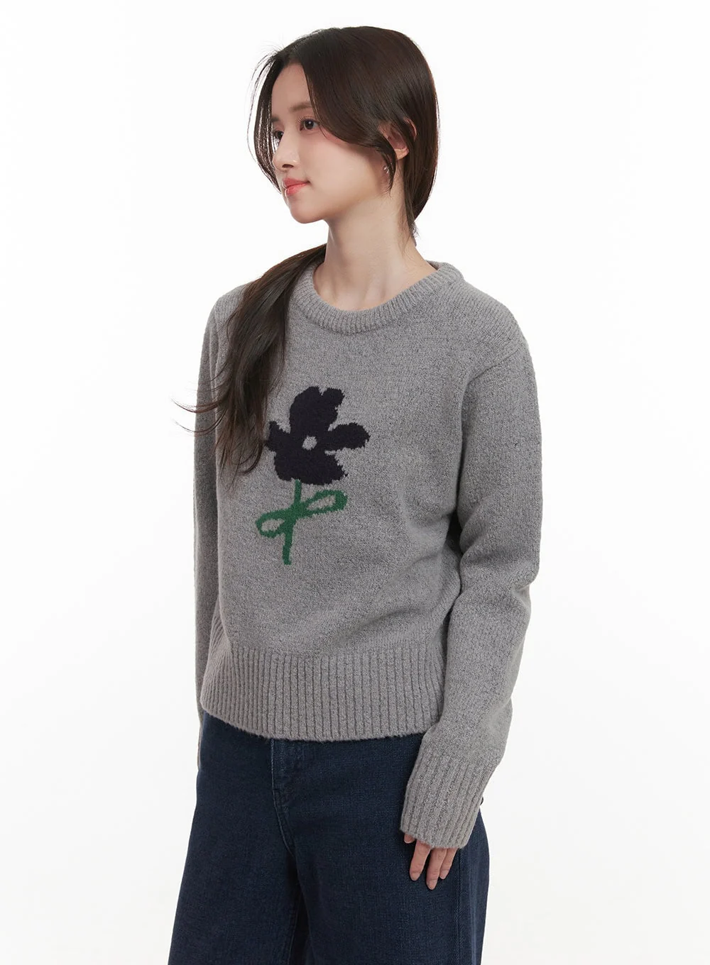 Flower Graphic Knitted Sweater CJ515 - Image 8