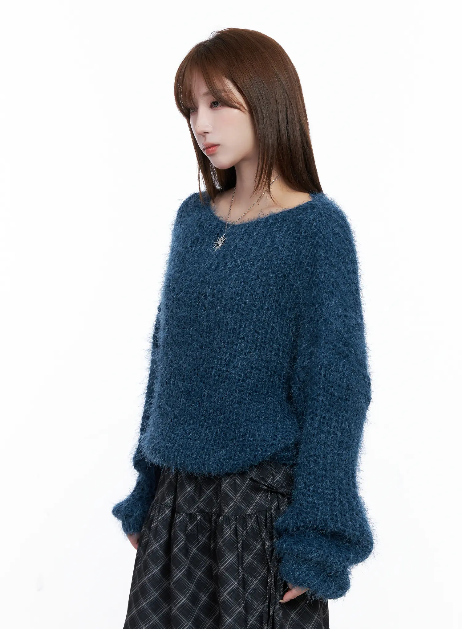 Fluffy Boatneck Sweater CG529 - Image 9