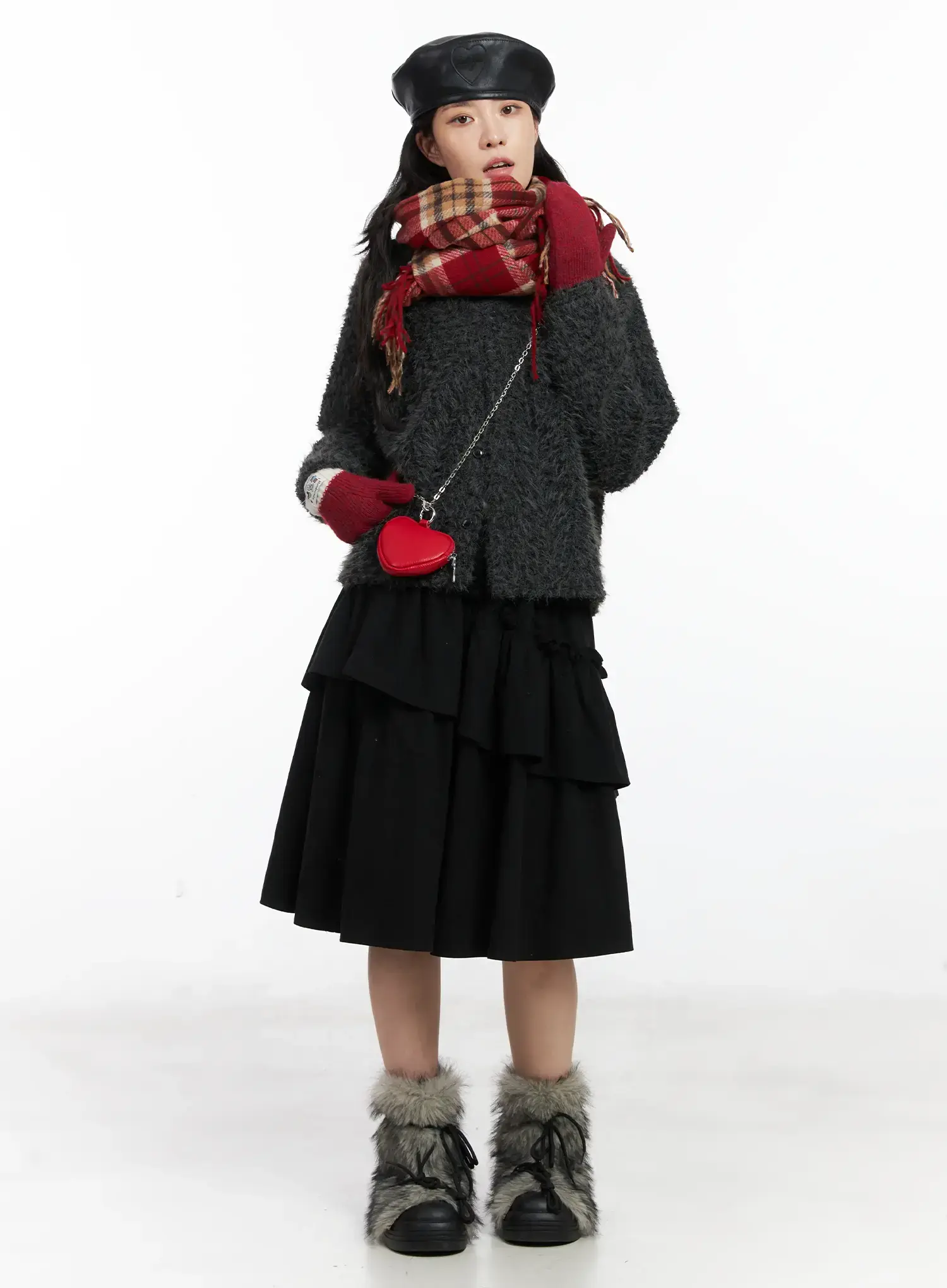 Fluffy Textured Knit Cardigan CD502 - Image 3