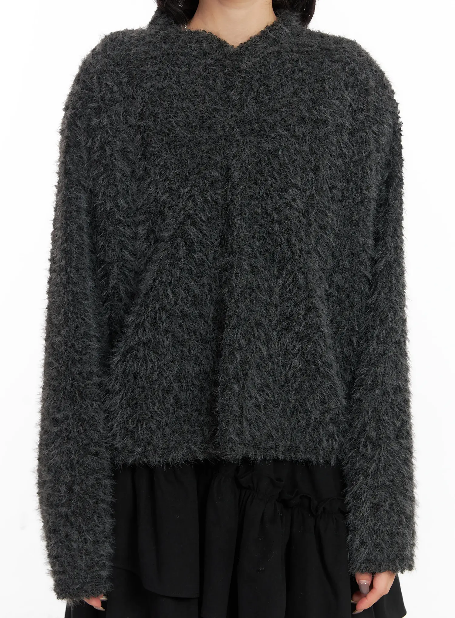 Fluffy Textured Knit Cardigan CD502 - Image 4