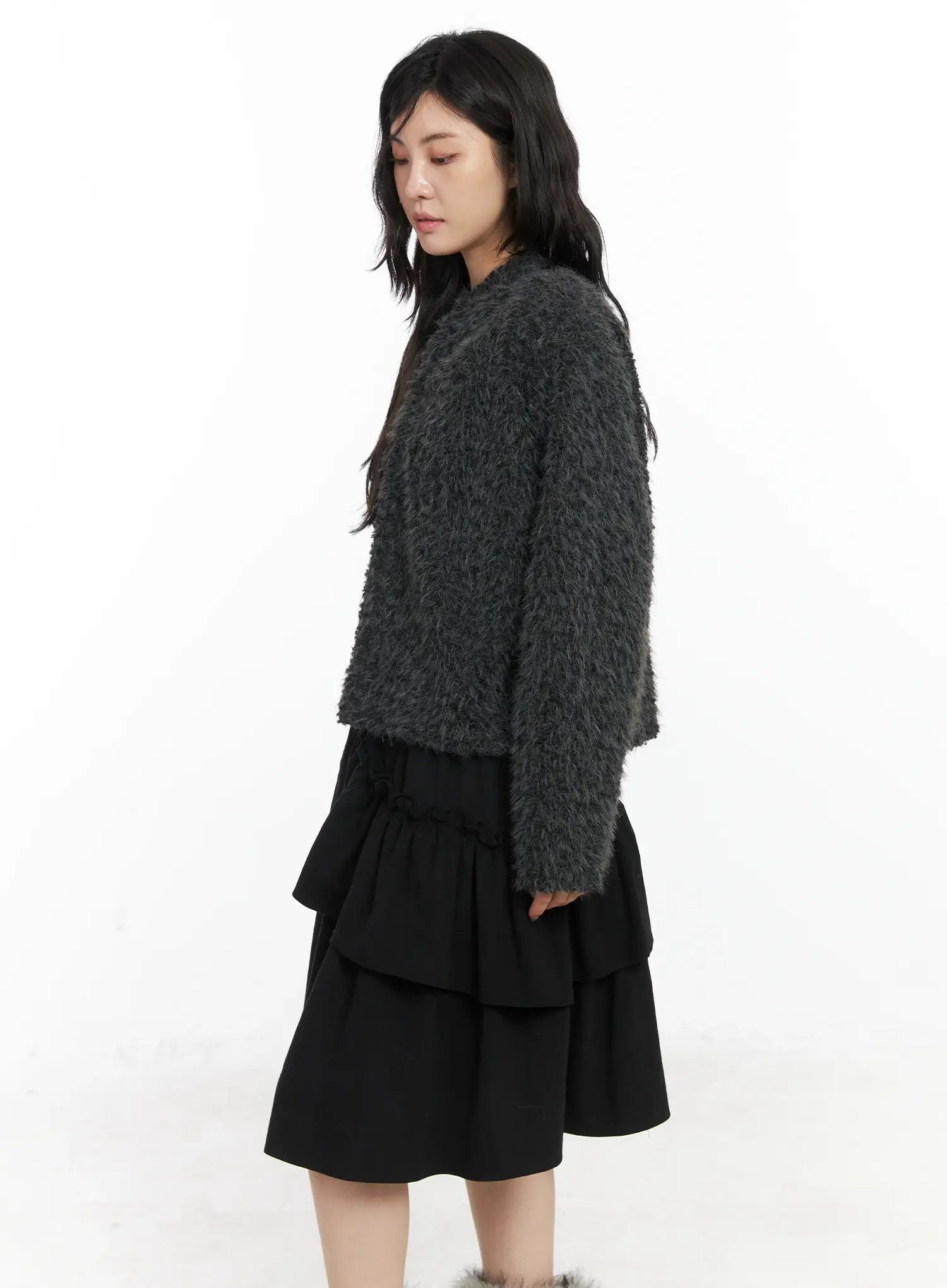 Fluffy Textured Knit Cardigan CD502 - Image 5