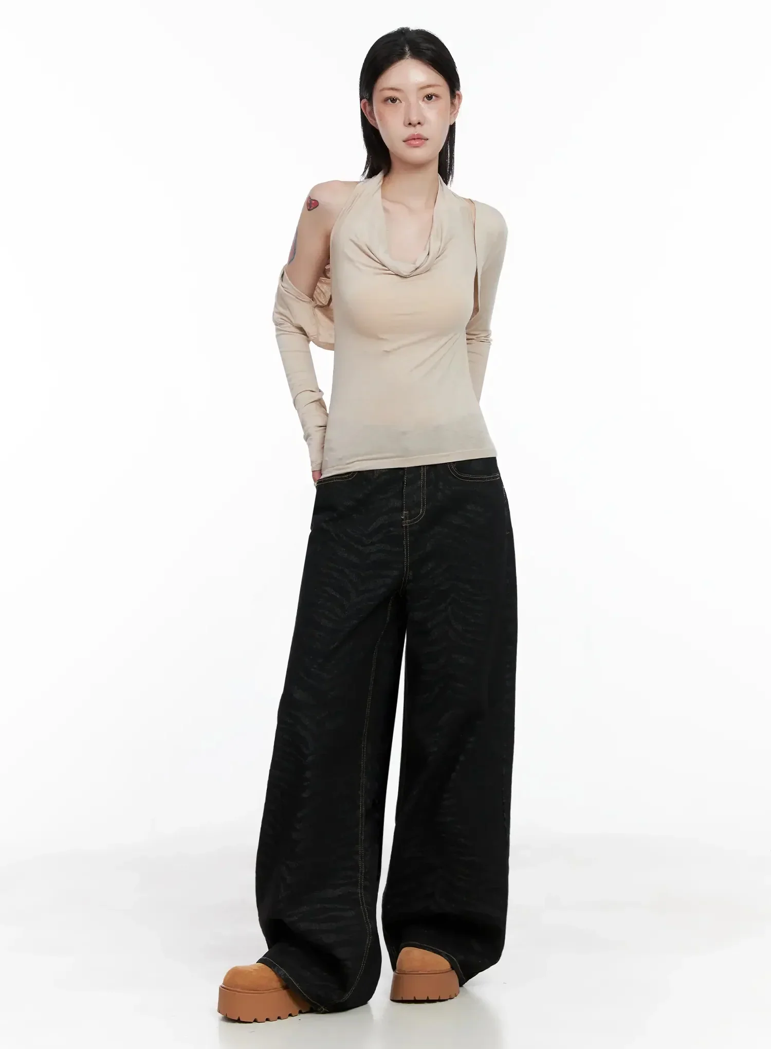 Freyja Animal Print Wide Leg Jeans IS508 - Image 7
