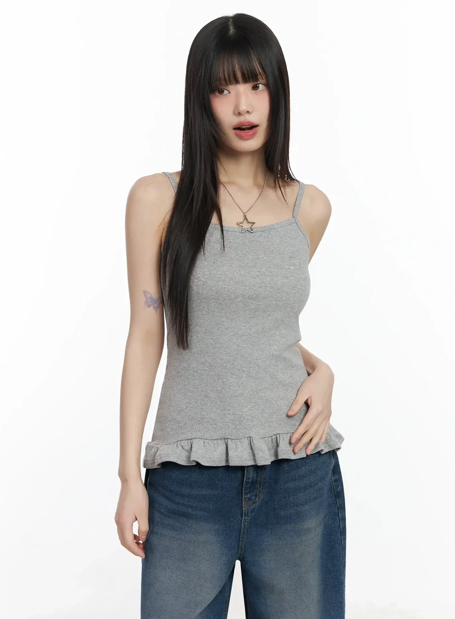 Frill Hem Cami Top F517 - Image 13