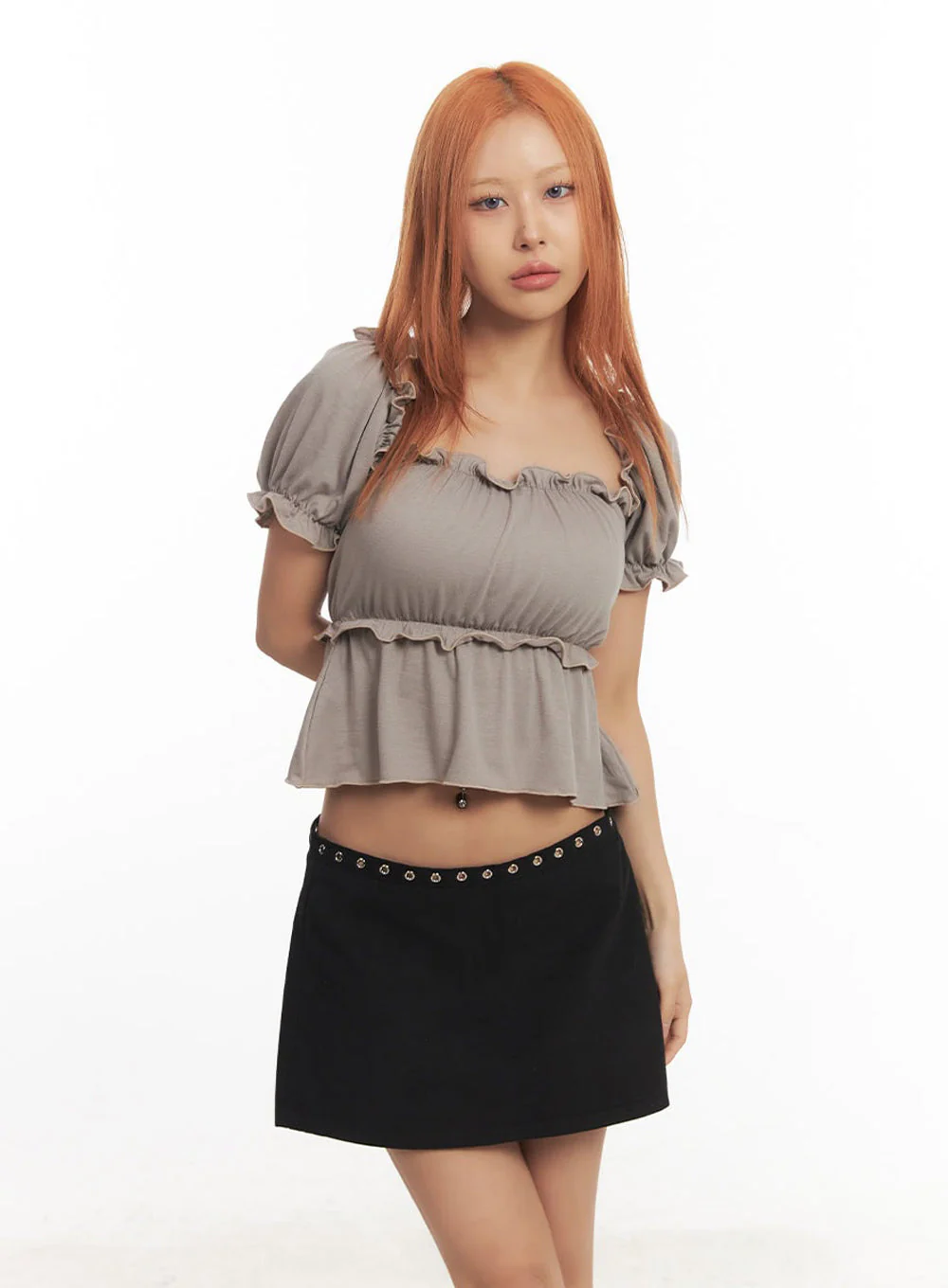 Frill Off-Shoulder Crop Blouse Top IA517 - Image 10