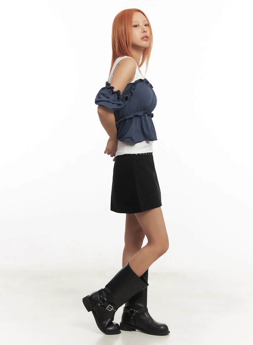 Frill Off-Shoulder Crop Blouse Top IA517 - Image 12