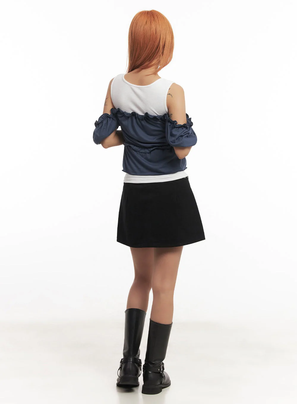 Frill Off-Shoulder Crop Blouse Top IA517 - Image 13