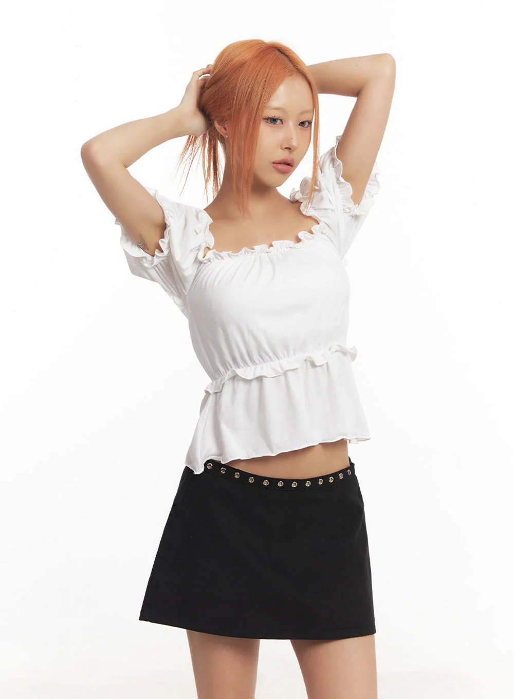 Frill Off-Shoulder Crop Blouse Top IA517 - Image 15
