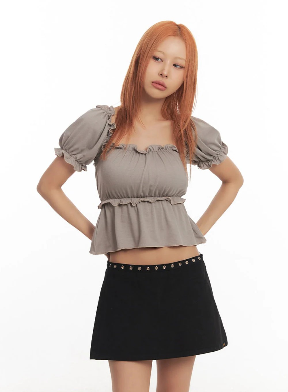Frill Off-Shoulder Crop Blouse Top IA517 - Image 16