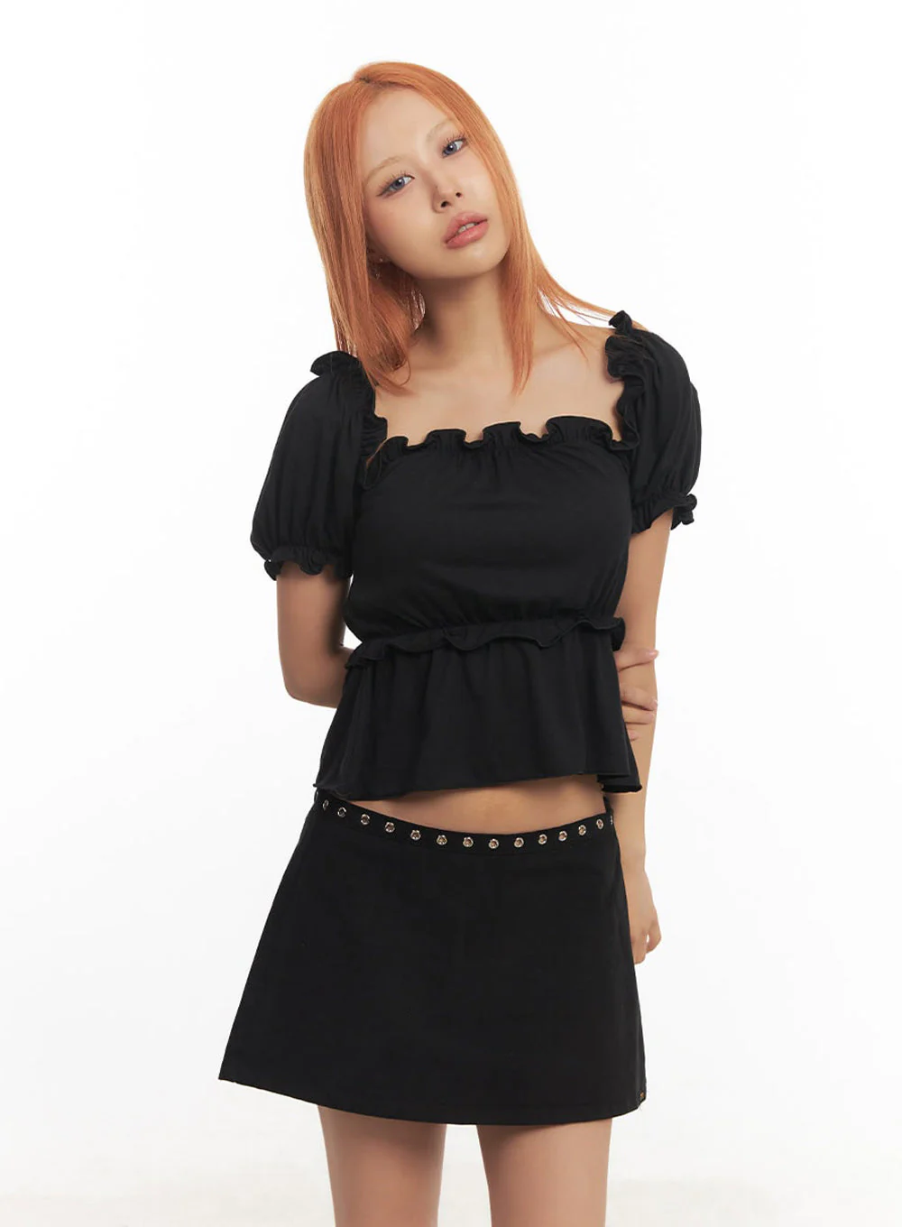 Frill Off-Shoulder Crop Blouse Top IA517 - Image 17