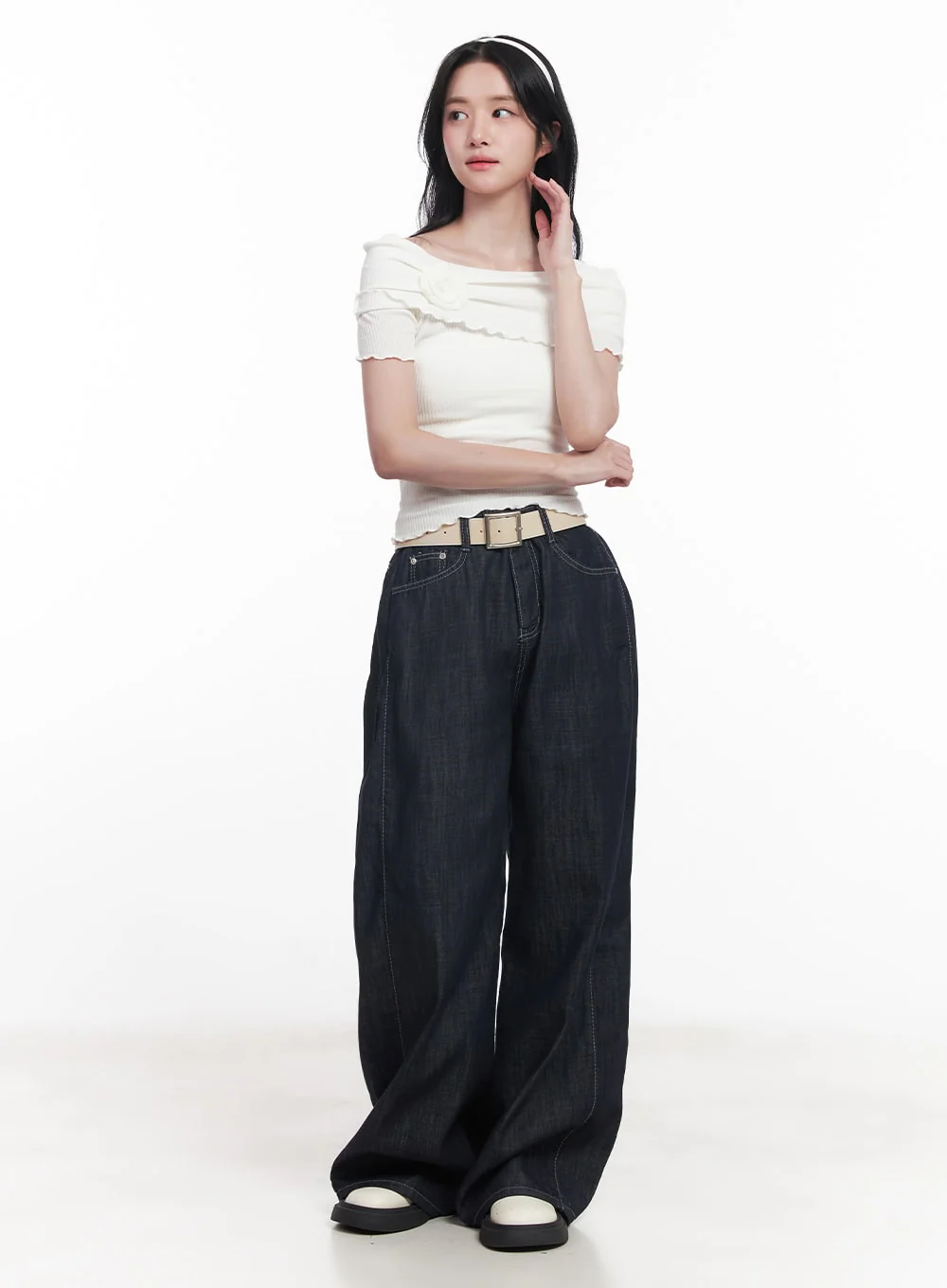 Frill Off-Shoulder Top CY526 - Image 2