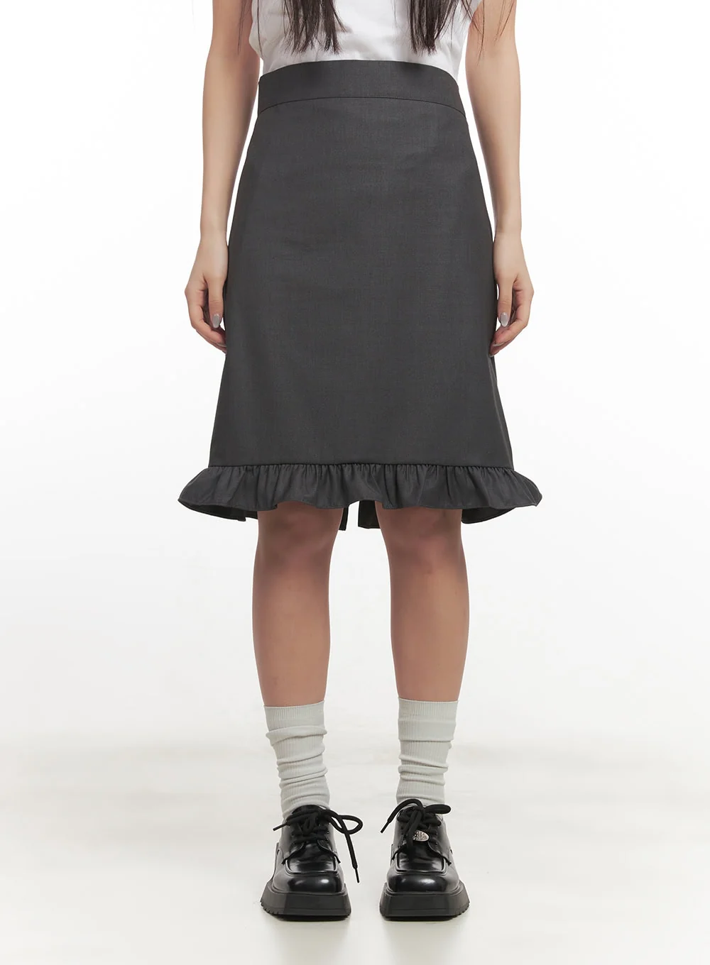 Frill Straight-Fit Midi Skirt CF526 - Image 10