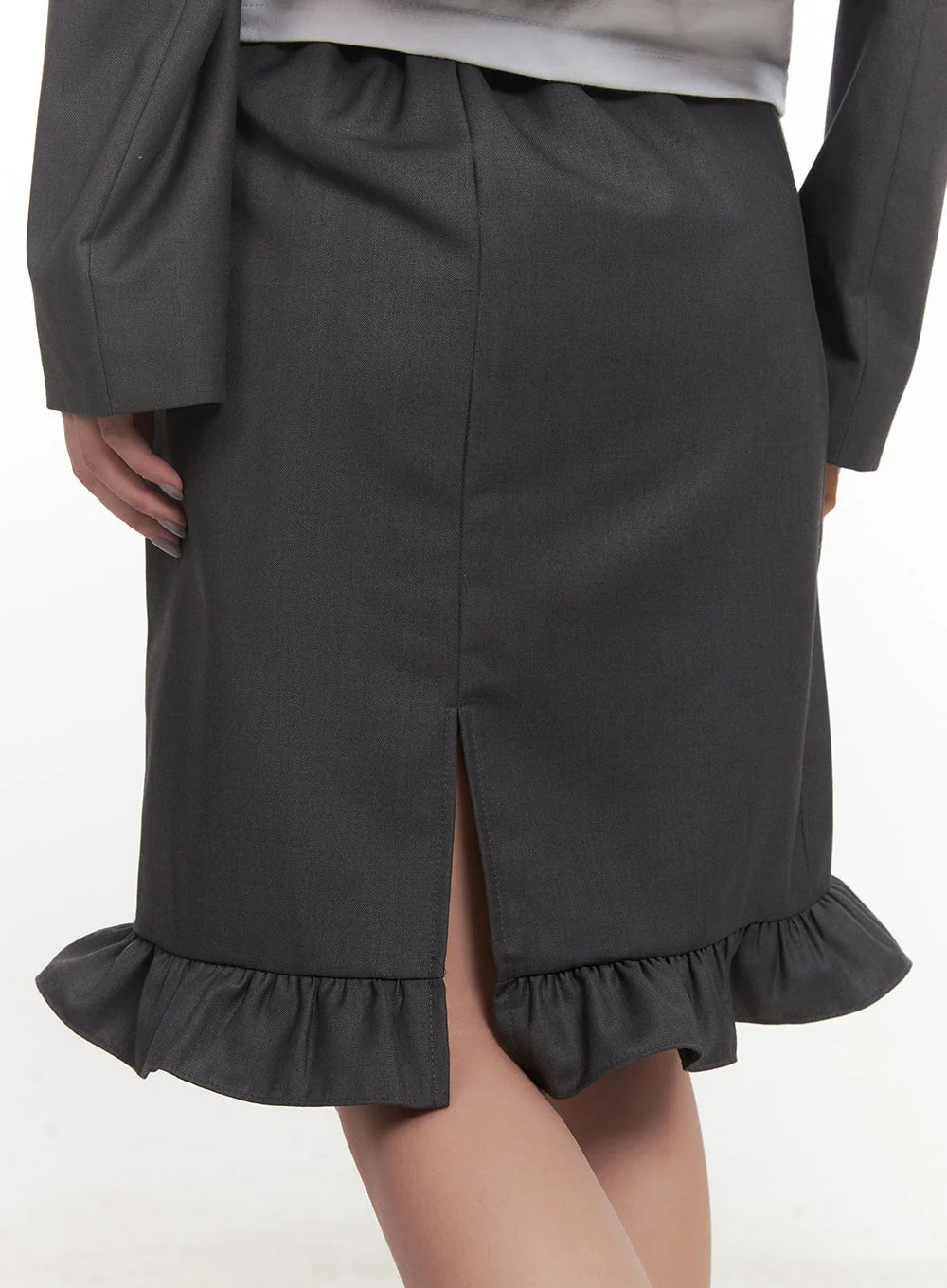 Frill Straight-Fit Midi Skirt CF526 - Image 9
